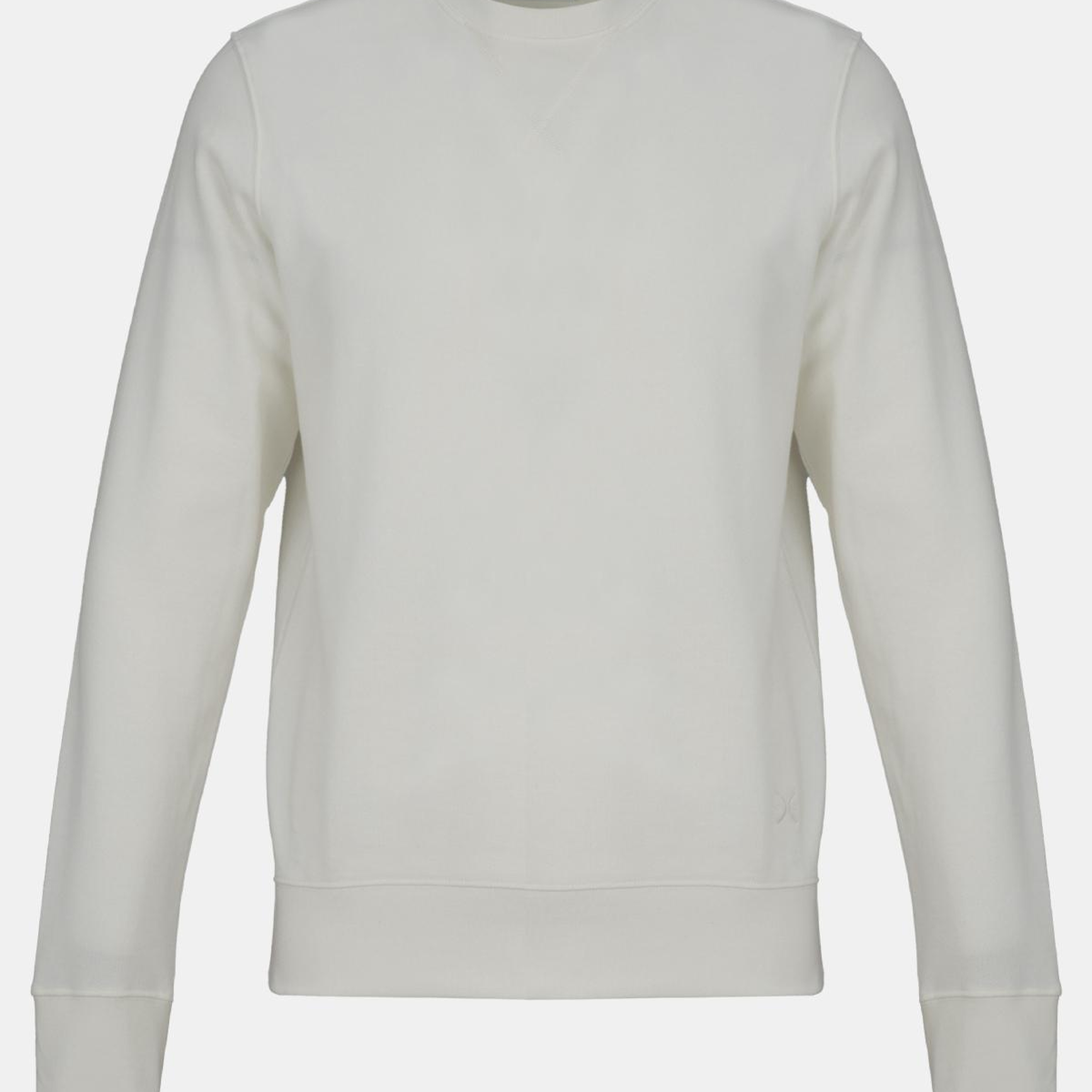 Erkek Beyaz Bisiklet Yaka Basic Sweatshirt