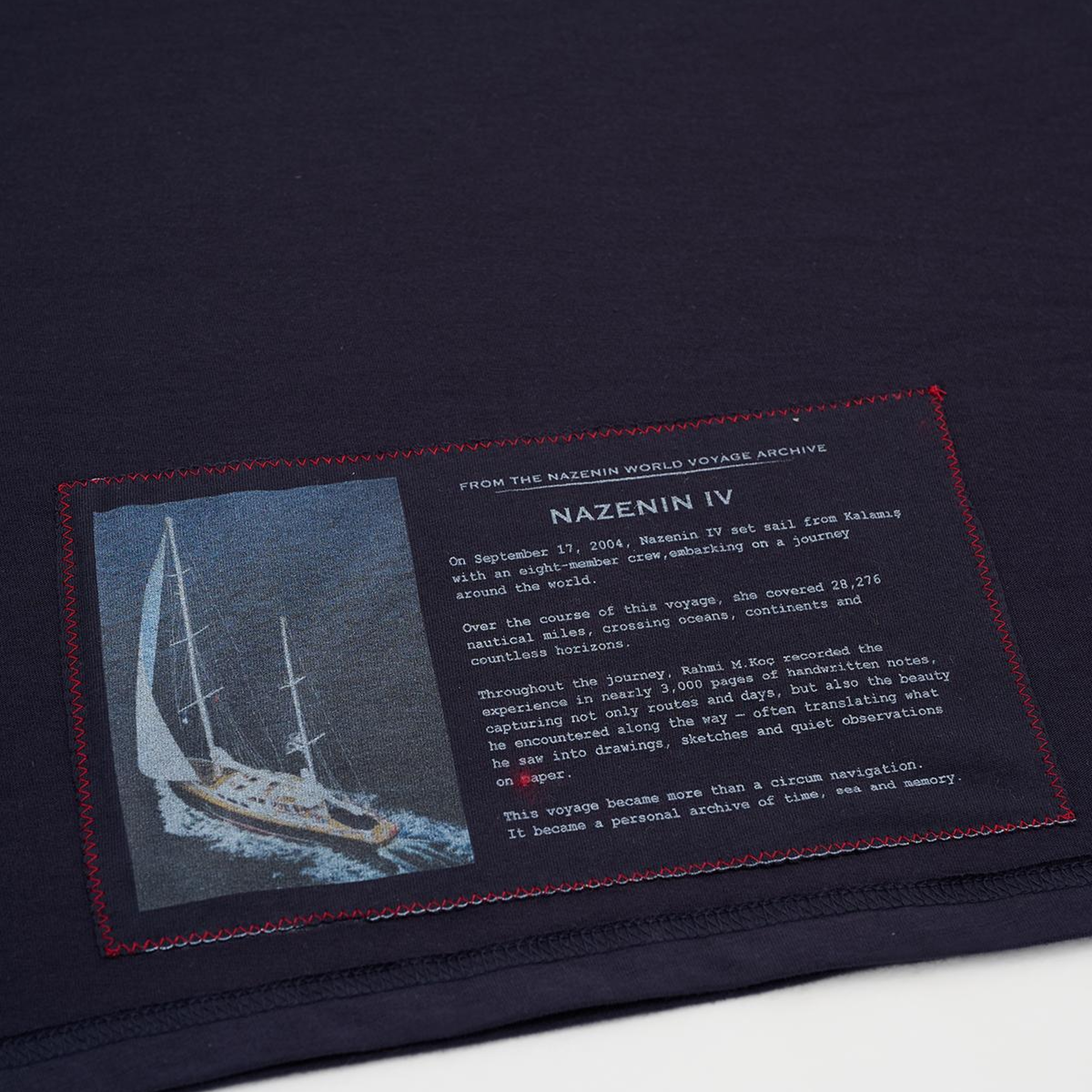 Erkek Lacivert Köprü Baskılı Bisiklet Yaka T-Shirt