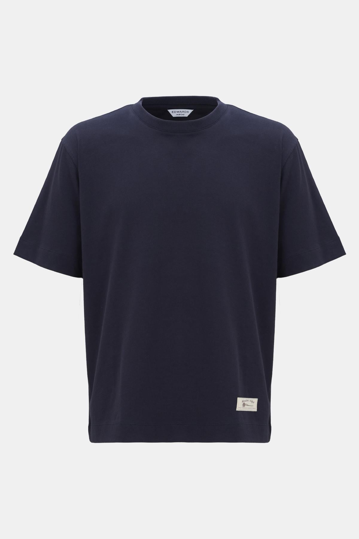 Erkek Lacivert Bisiklet Yaka Heavy Jersey T-Shirt