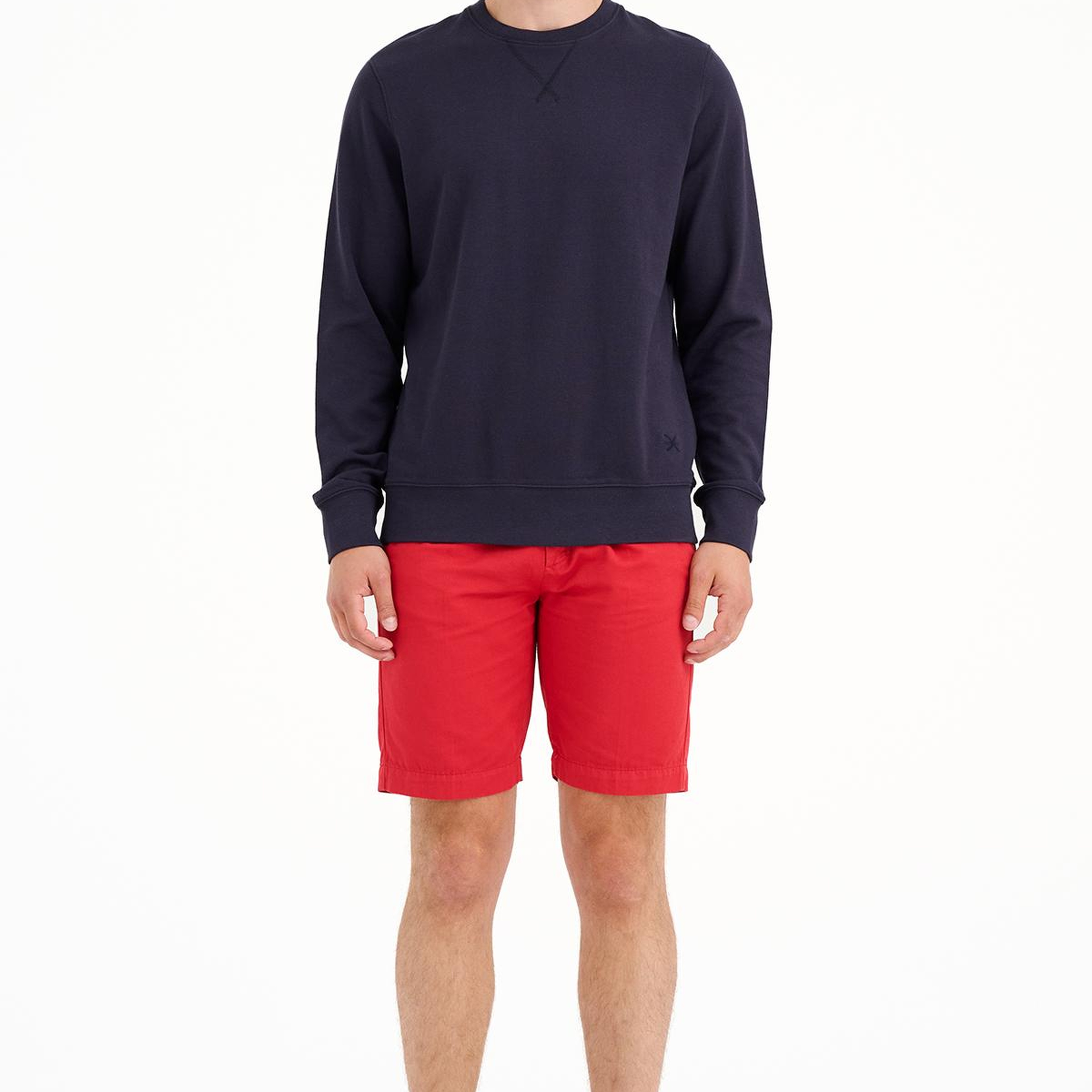 Erkek Lacivert Bisiklet Yaka Basic Sweatshirt