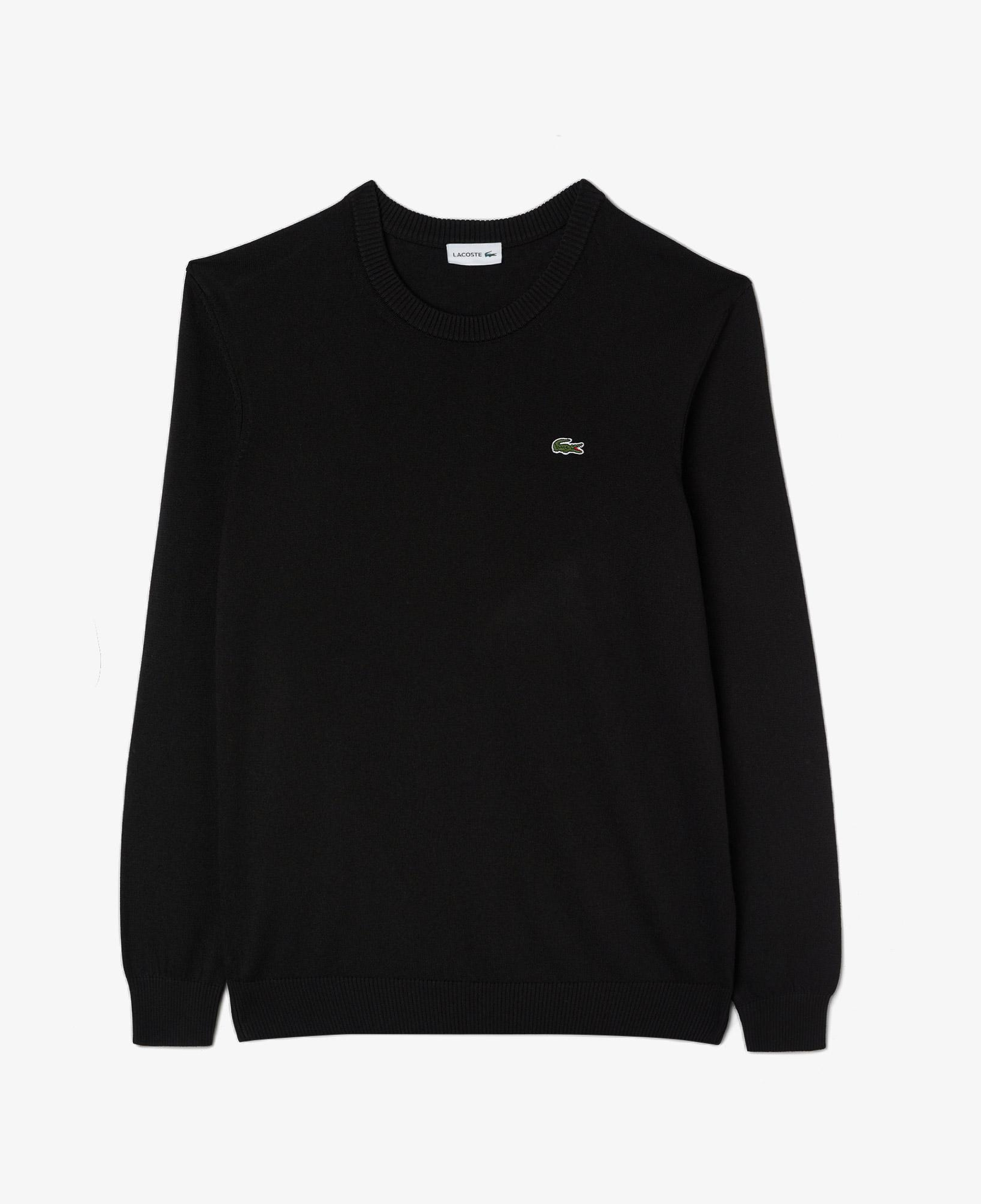 Lacoste Erkek Regular Fit Bisiklet Yaka Siyah Yün Karışımlı Triko