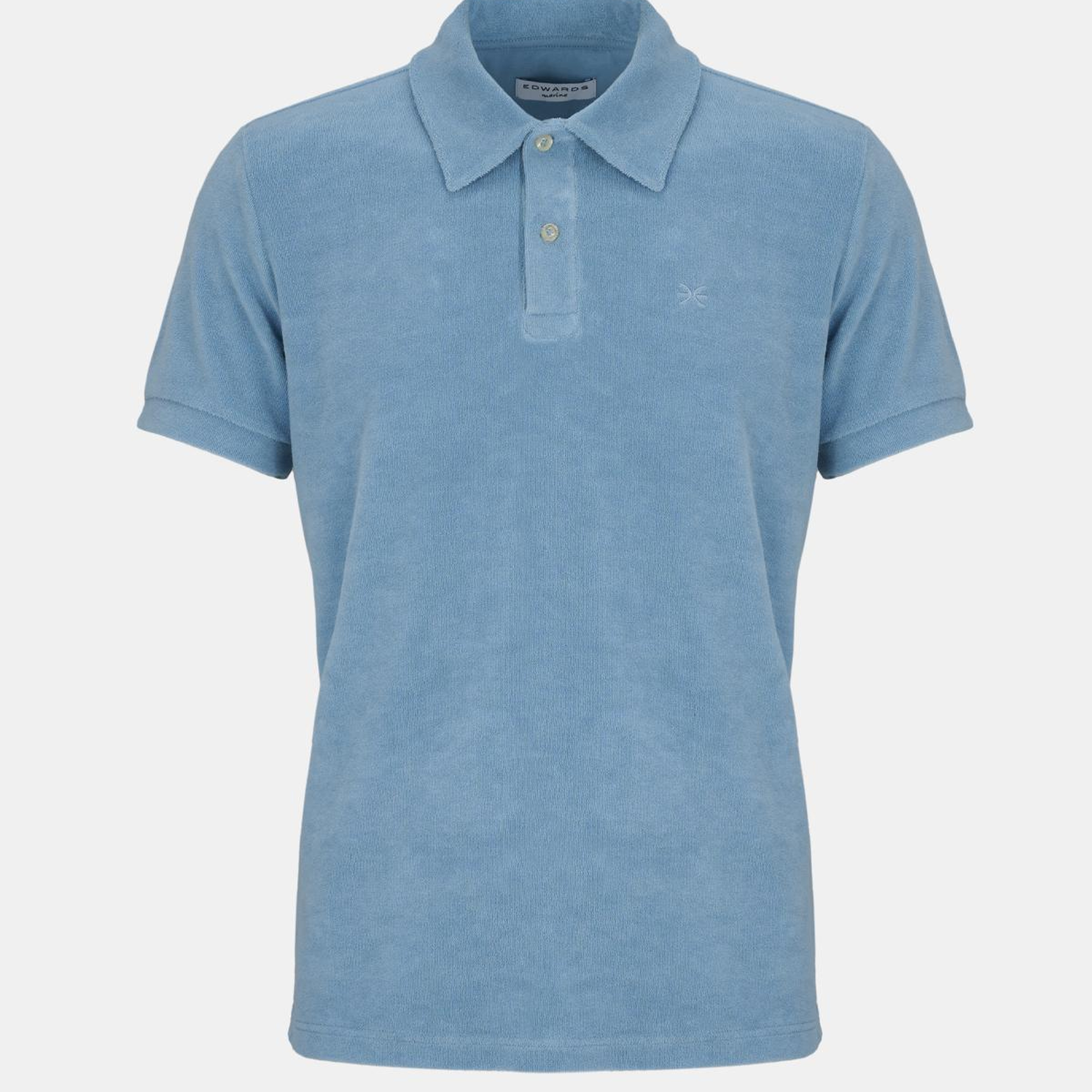 Erkek Mavi Polo Yaka Havlu T-Shirt