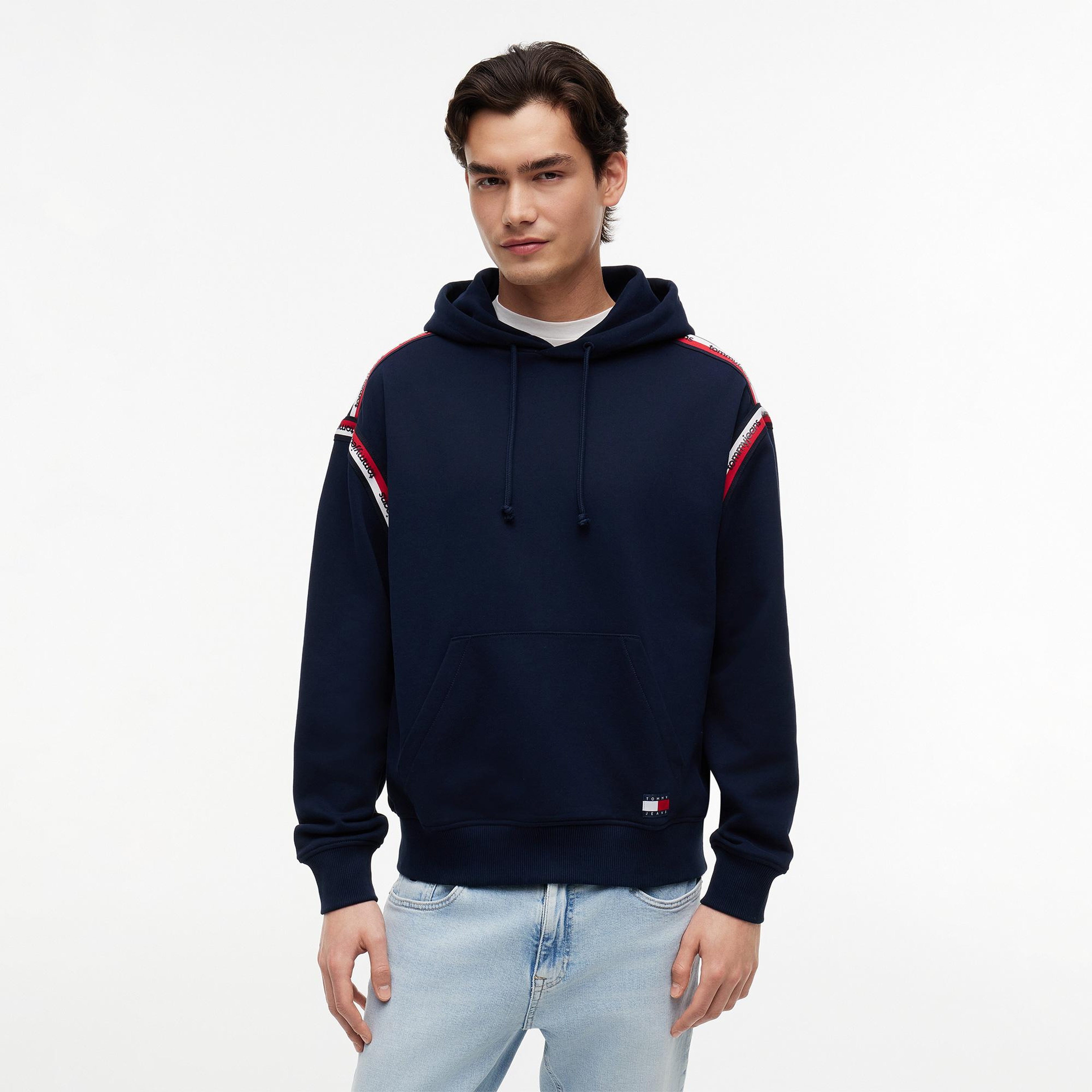Tommy Hilfiger Relaxed Tape Erkek Lacivert Sweatshirt
