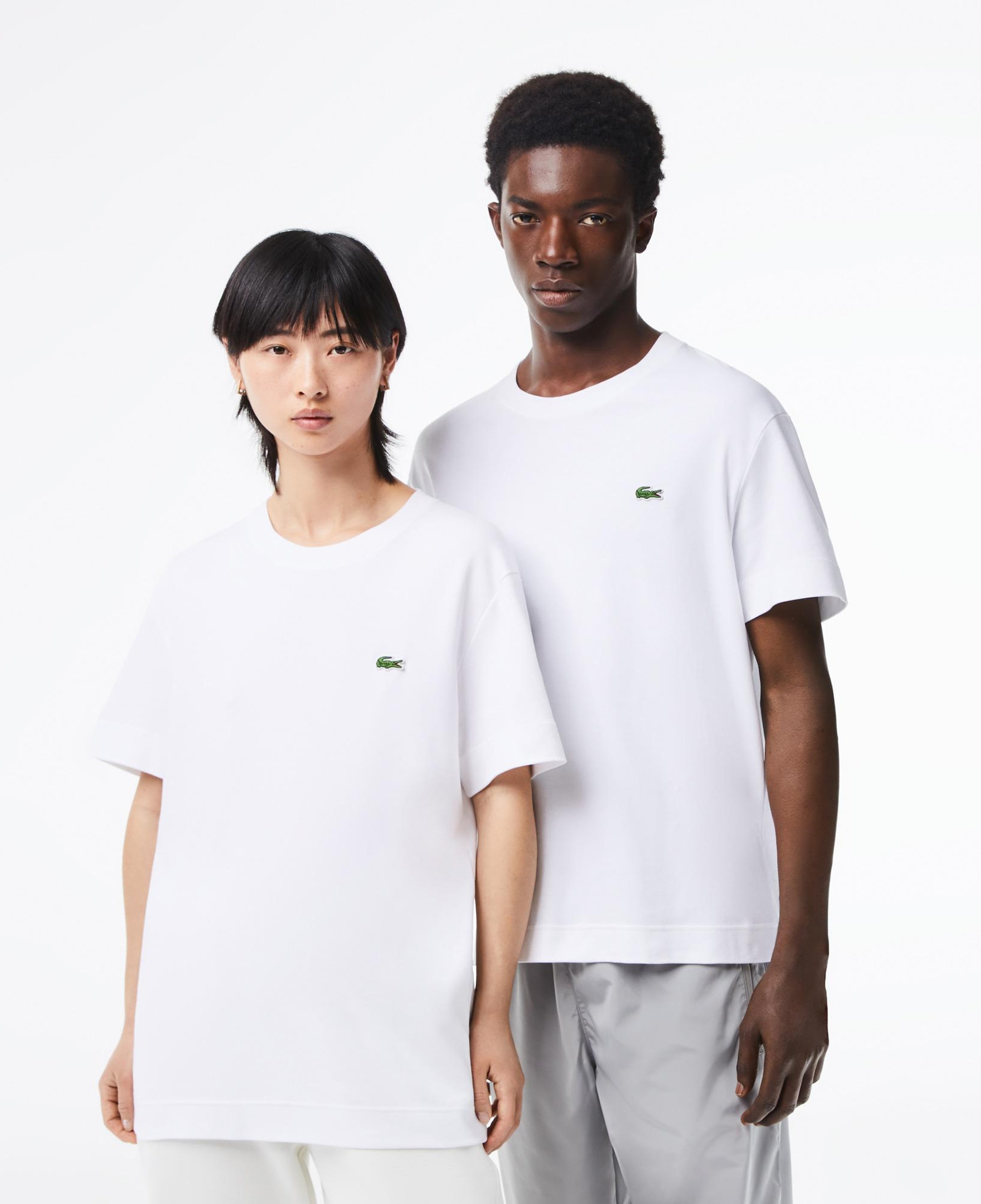 Unisex Relaxed Fit Bisiklet Yaka Organik Pamuk Beyaz T-Shirt