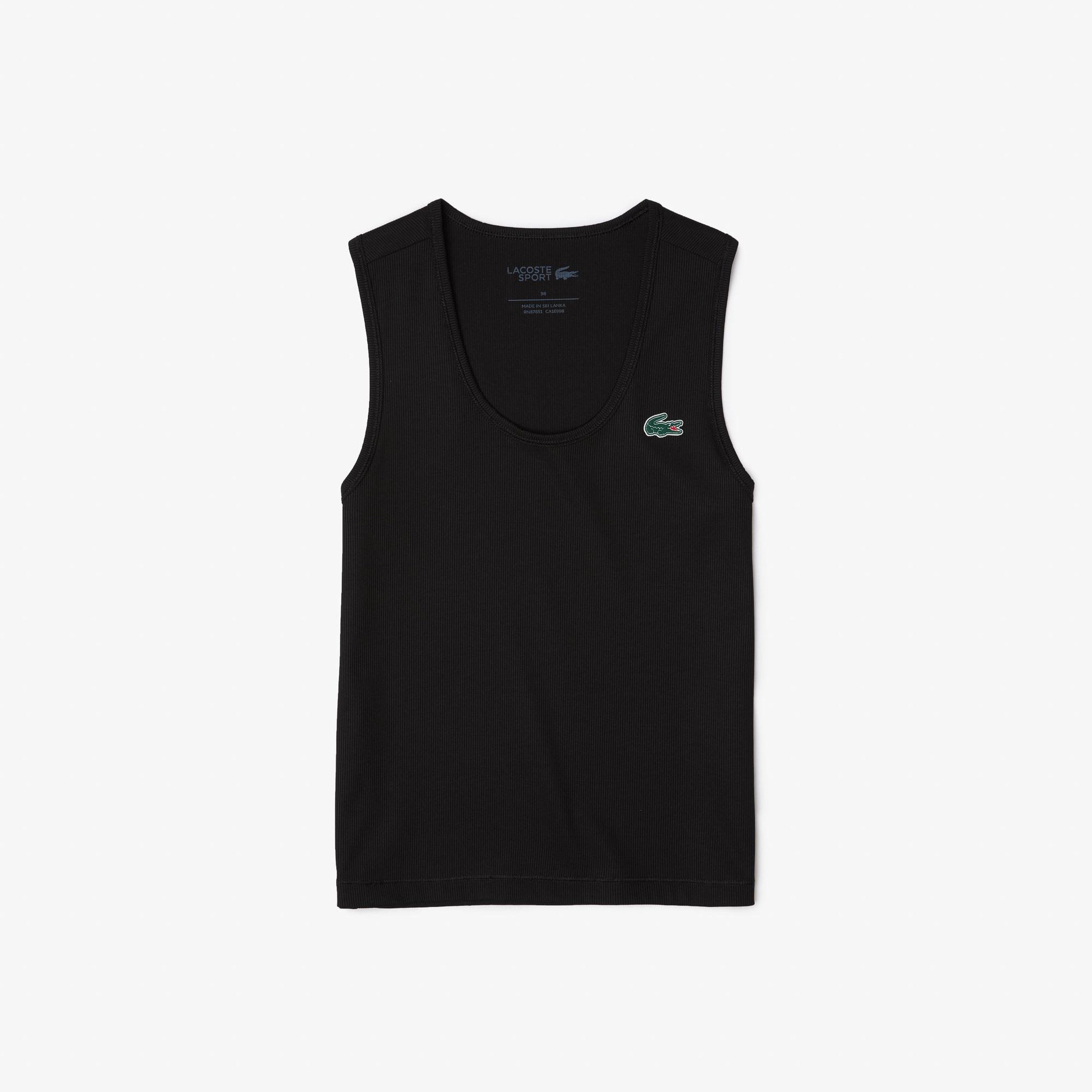 SPORT Kadın Slim Fit Bisiklet Yaka Siyah T-Shirt