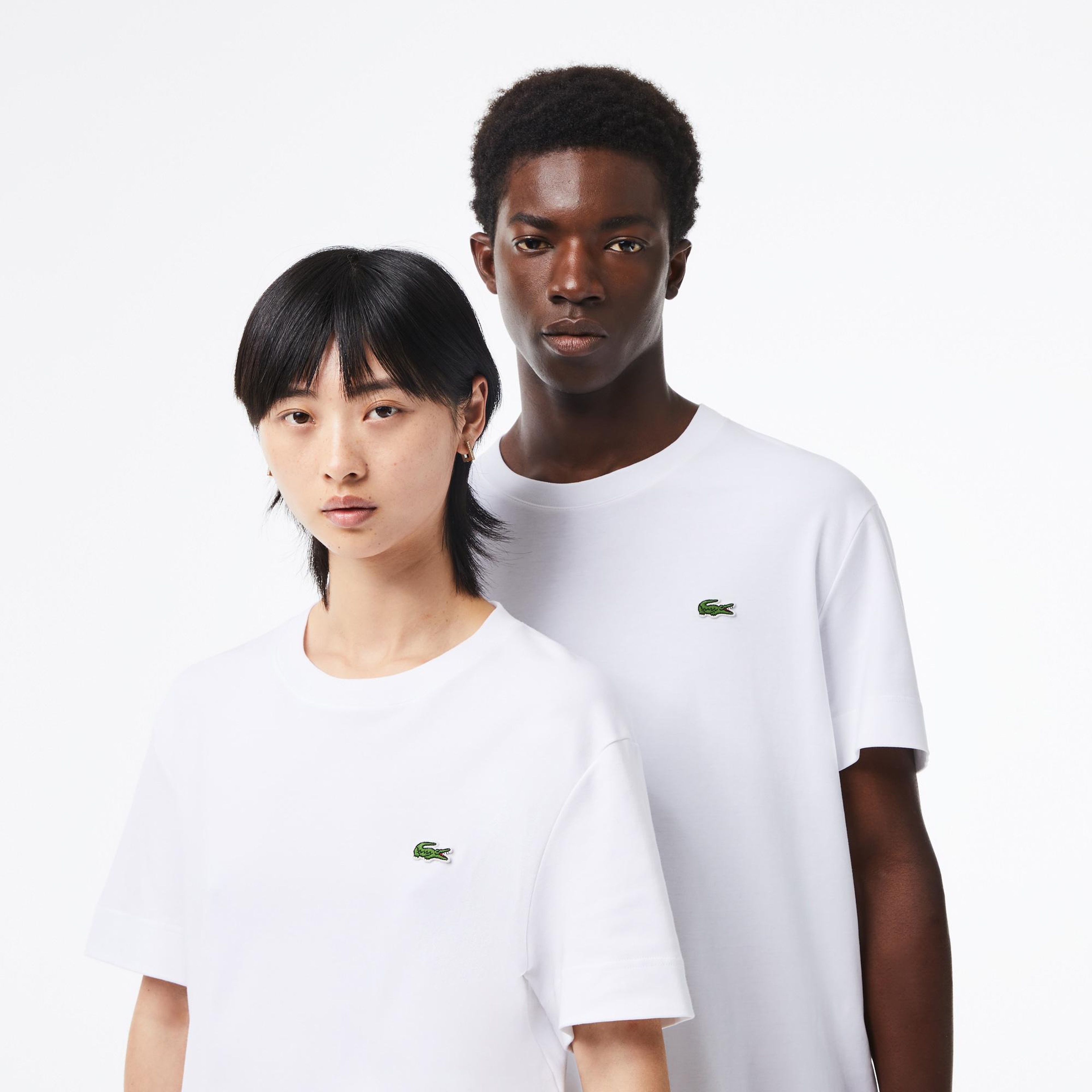Unisex Relaxed Fit Bisiklet Yaka Organik Pamuk Beyaz T-Shirt