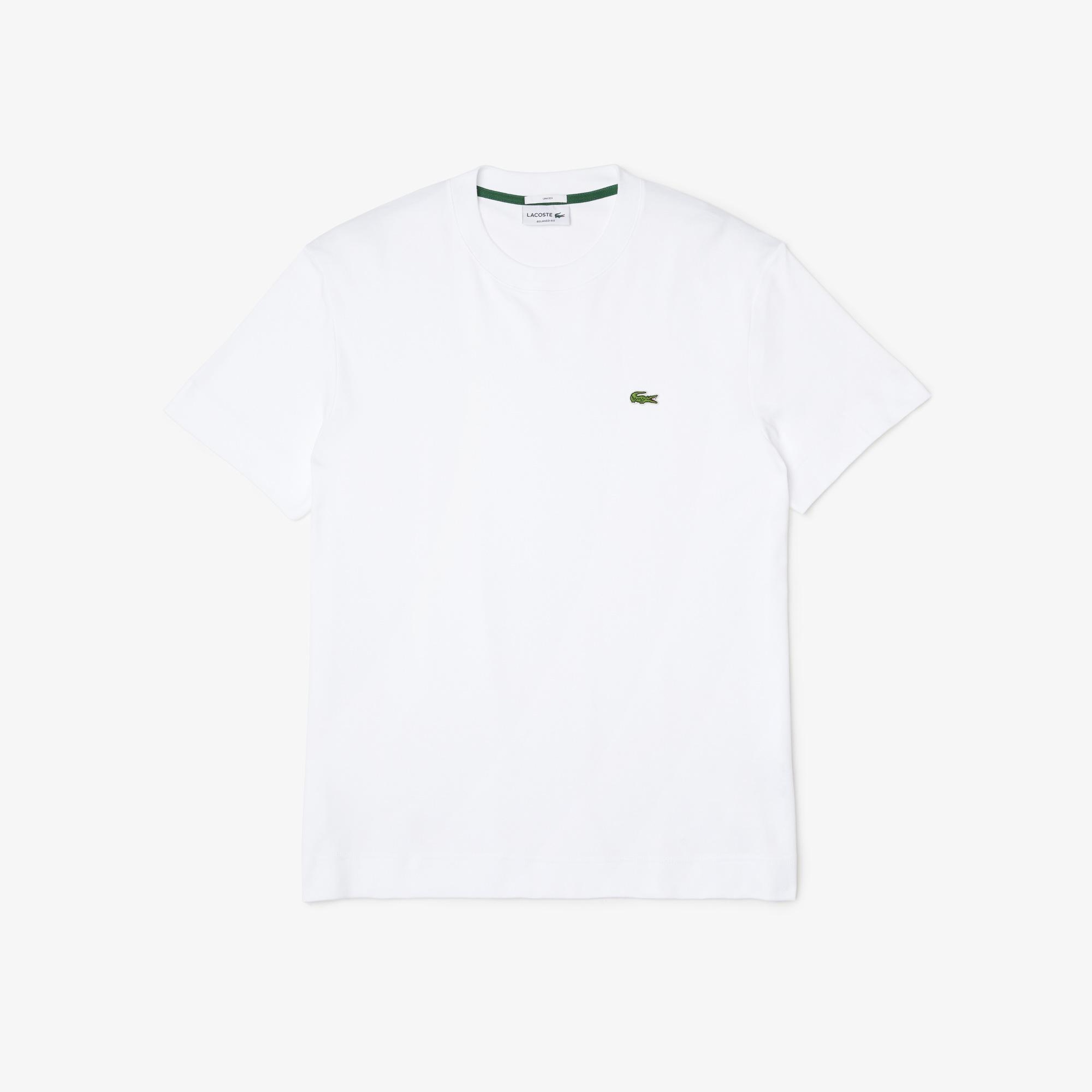 Unisex Relaxed Fit Bisiklet Yaka Organik Pamuk Beyaz T-Shirt
