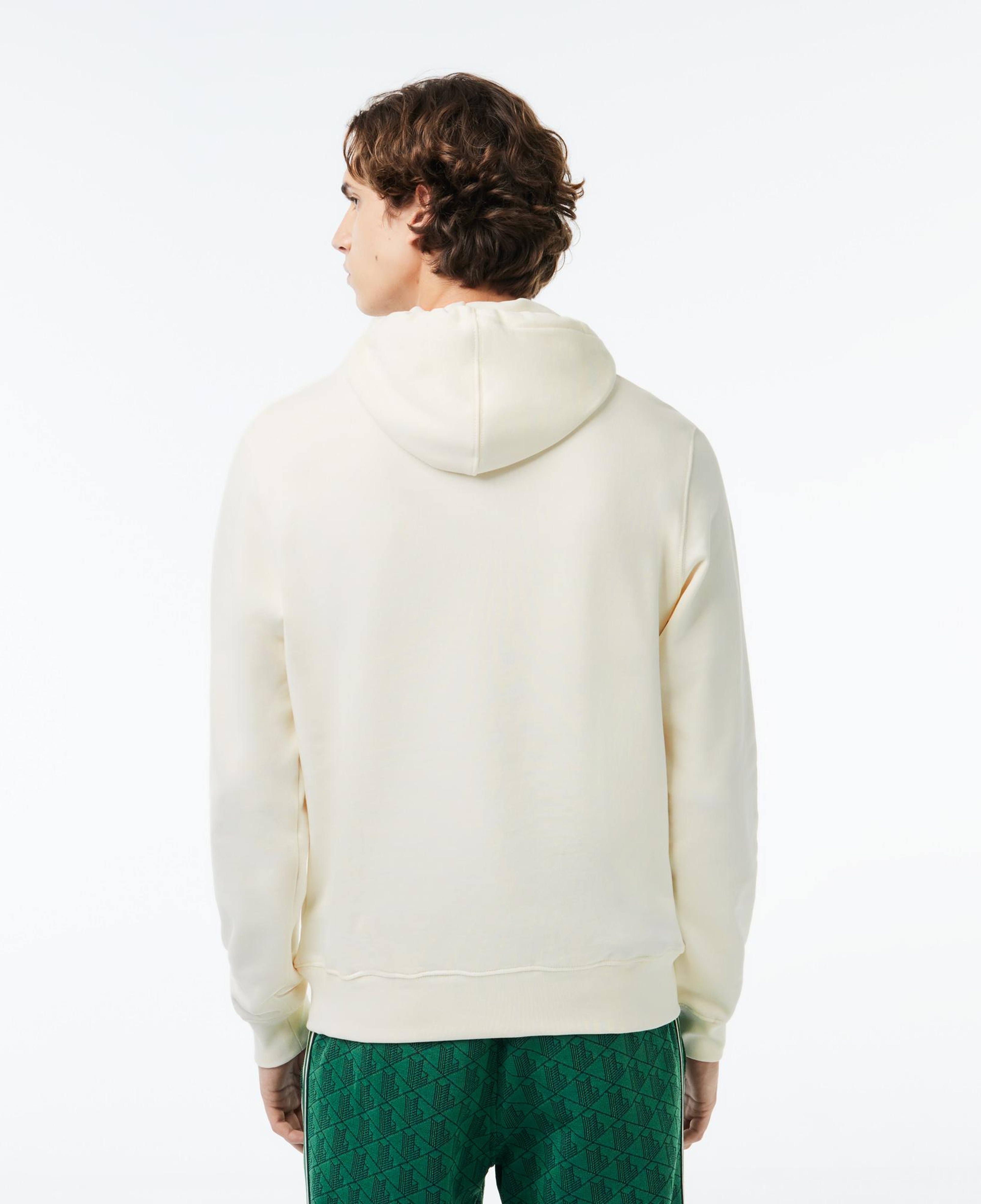Erkek Classic Fit Kapüşonlu Baskılı Beyaz Sweatshirt