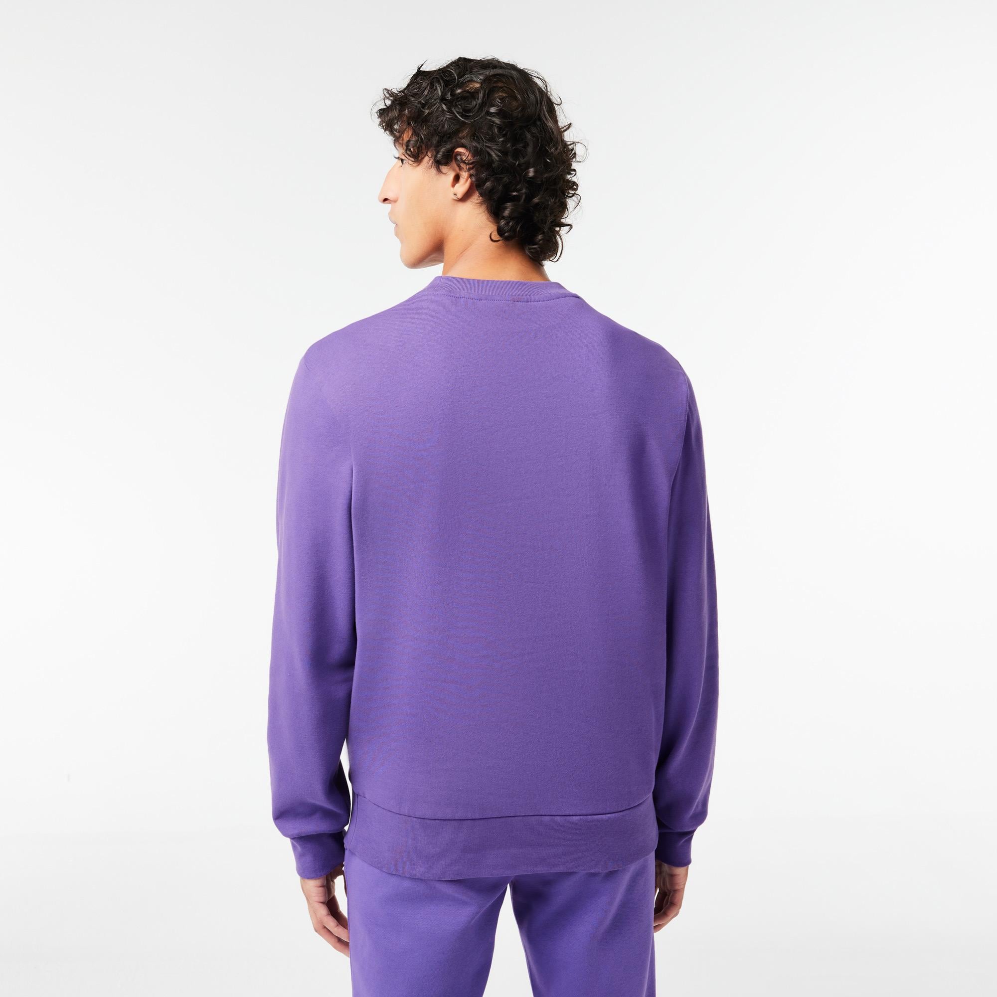 Erkek Classic Fit Bisiklet Yaka Mor Sweatshirt