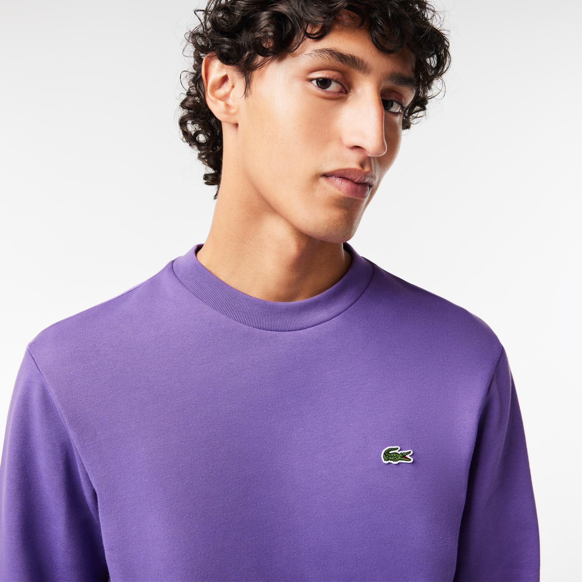 Erkek Classic Fit Bisiklet Yaka Mor Sweatshirt