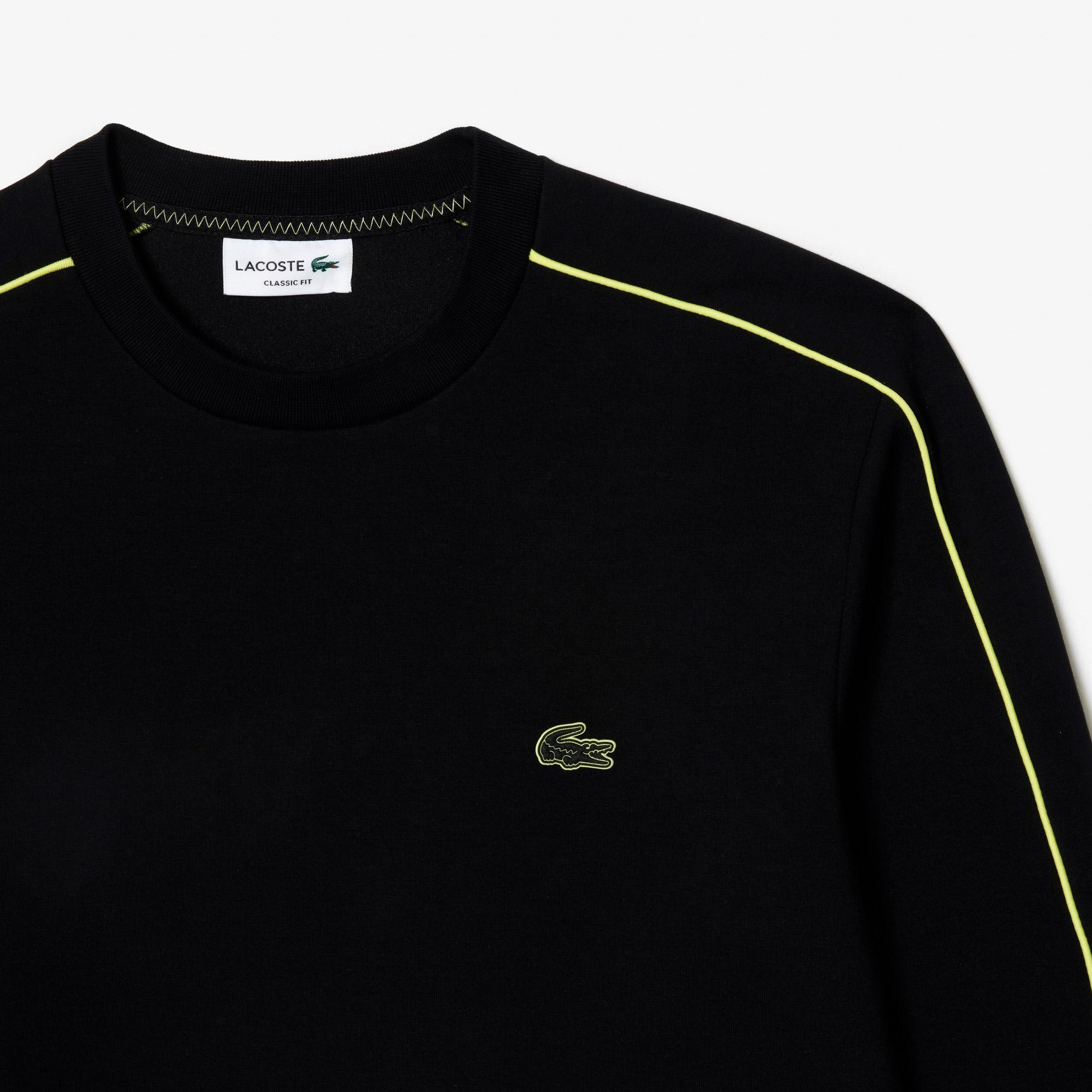 Erkek Classic Fit Bisiklet Yaka Baskılı Siyah Sweatshirt