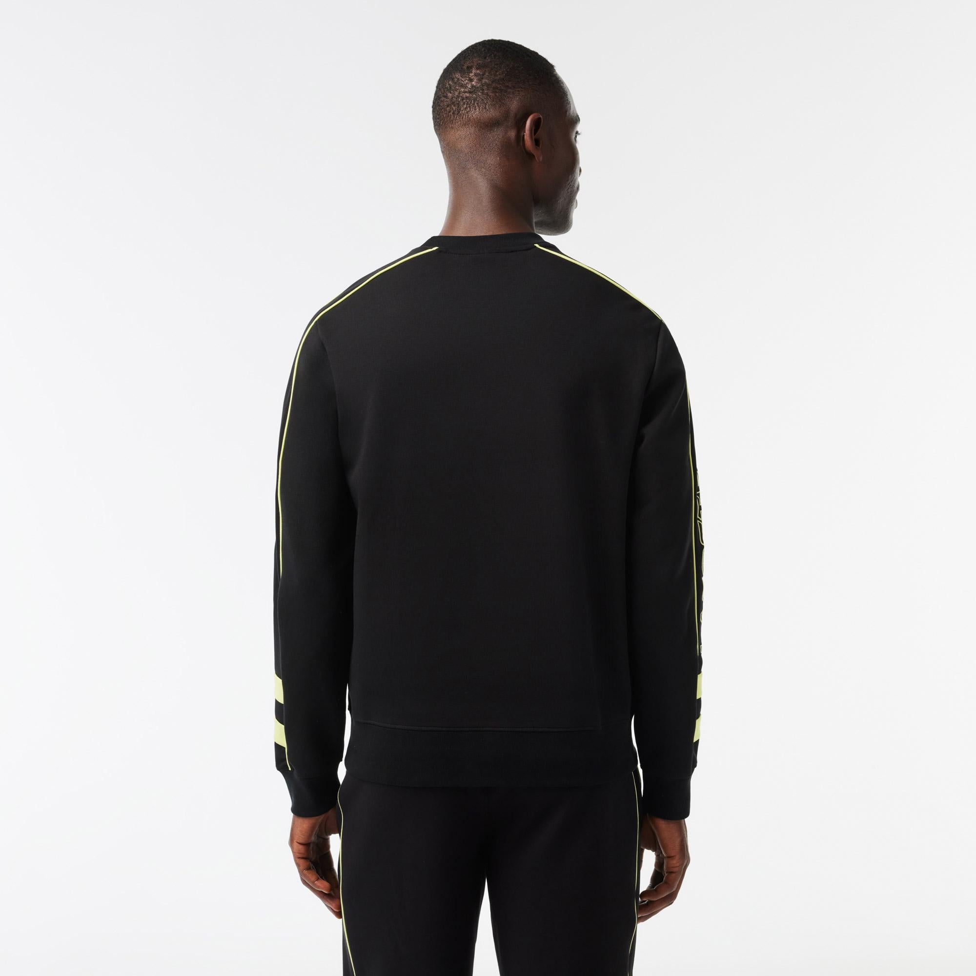 Erkek Classic Fit Bisiklet Yaka Baskılı Siyah Sweatshirt