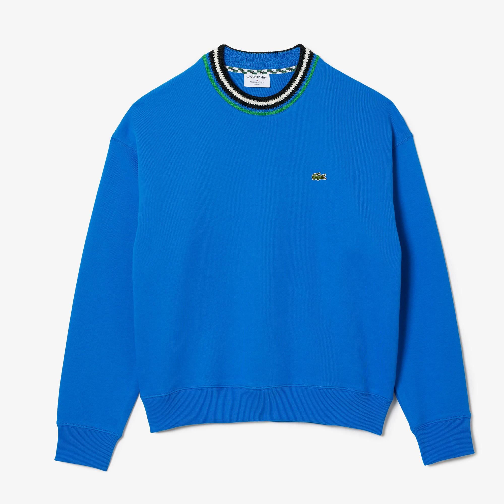 Erkek Loose Fit Bisiklet Yaka Mavi Sweatshirt