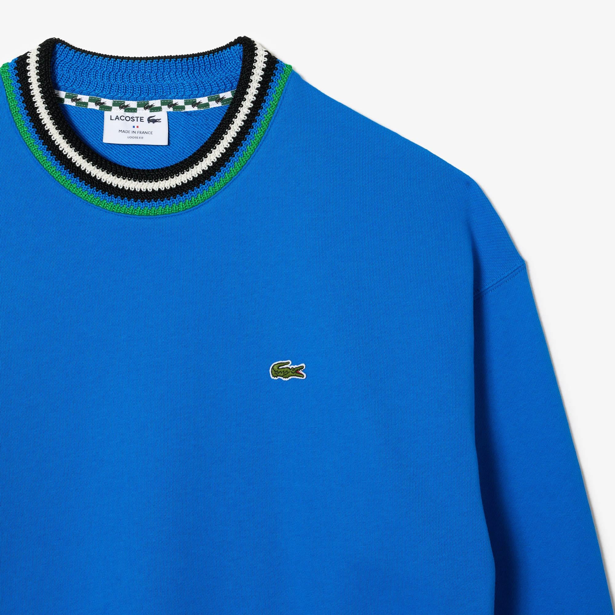 Erkek Loose Fit Bisiklet Yaka Mavi Sweatshirt