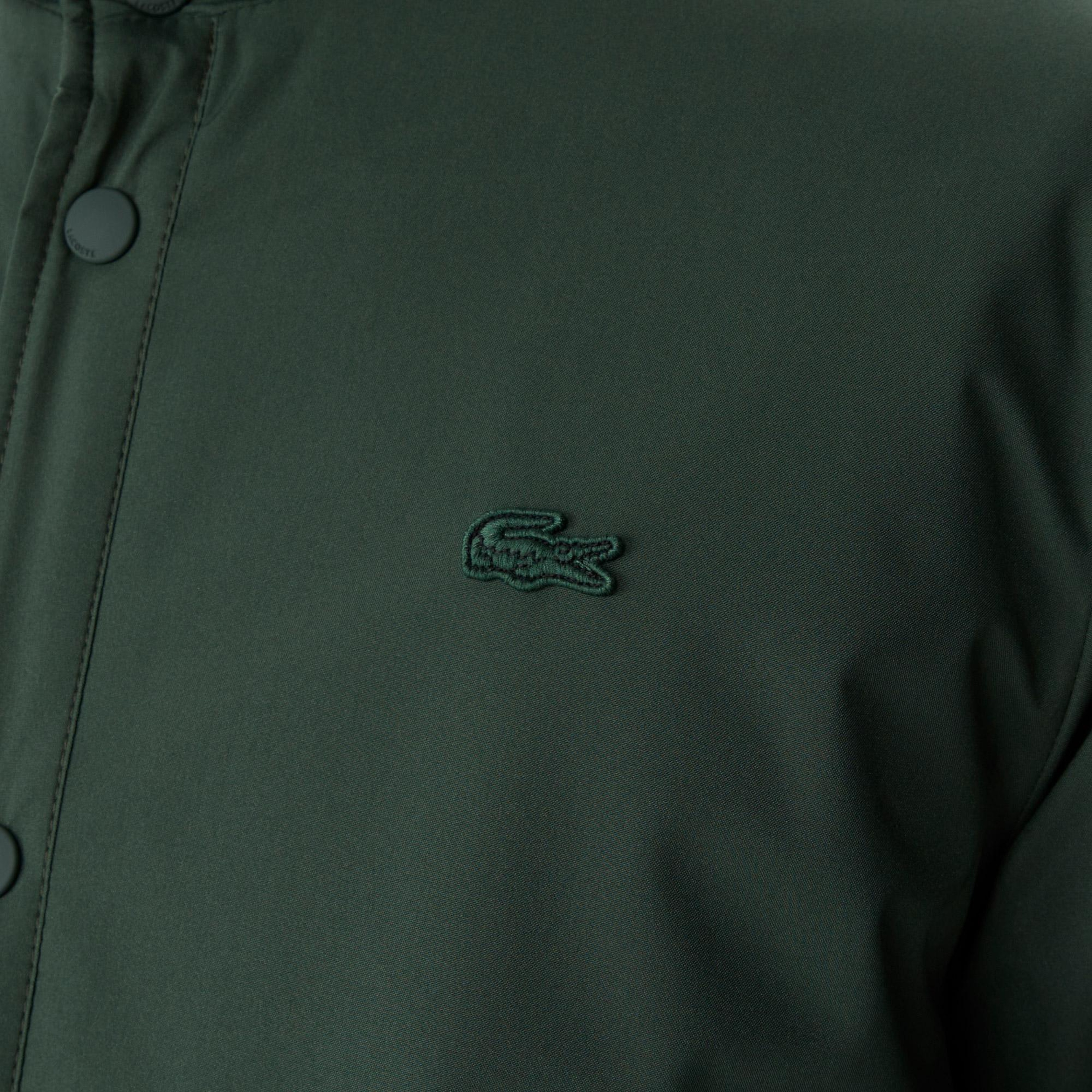 Erkek Kapüşonlu Monogram Siyah Mont