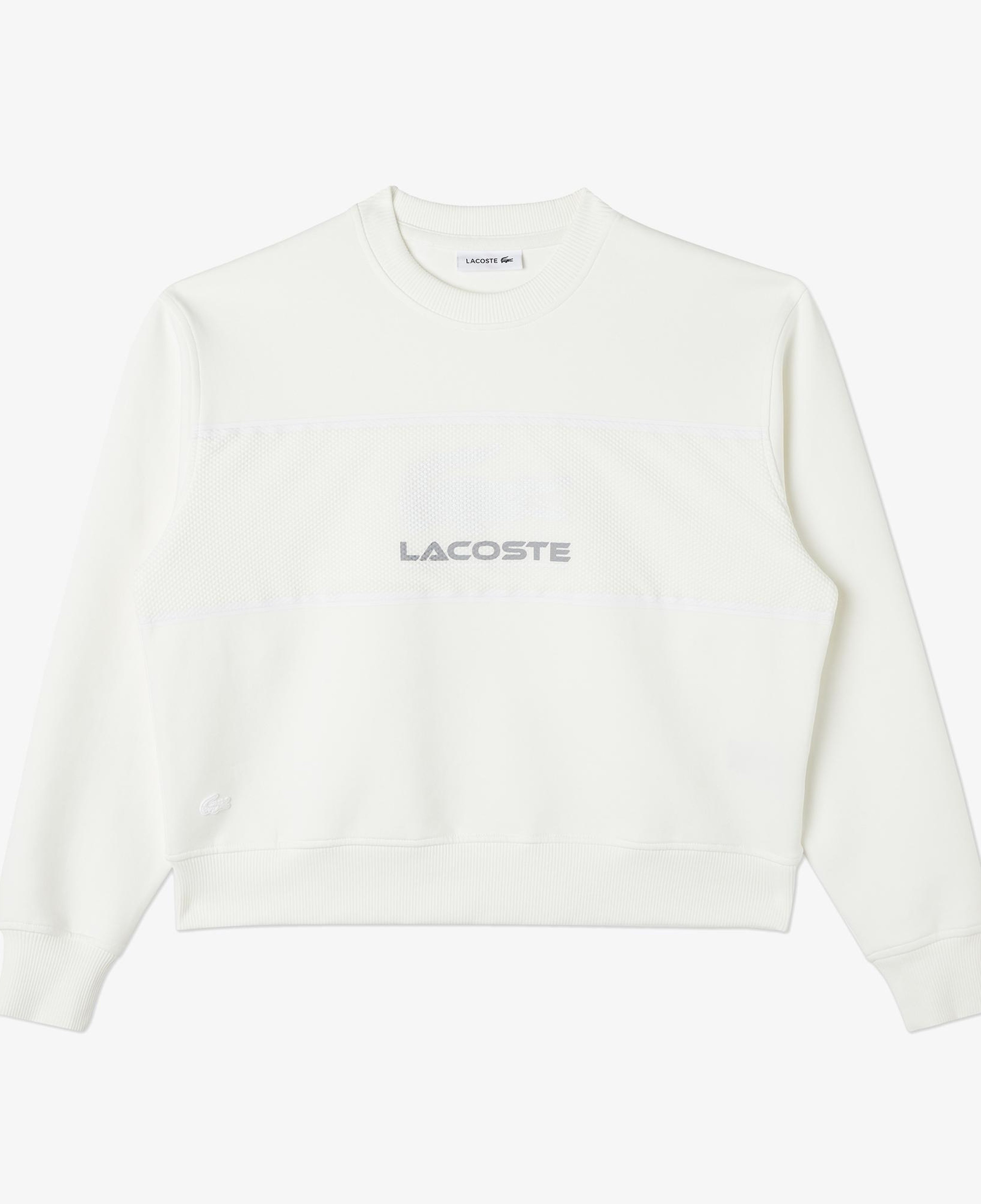 Kadın Relaxed Fit Bisiklet Yaka Baskılı Beyaz Sweatshirt