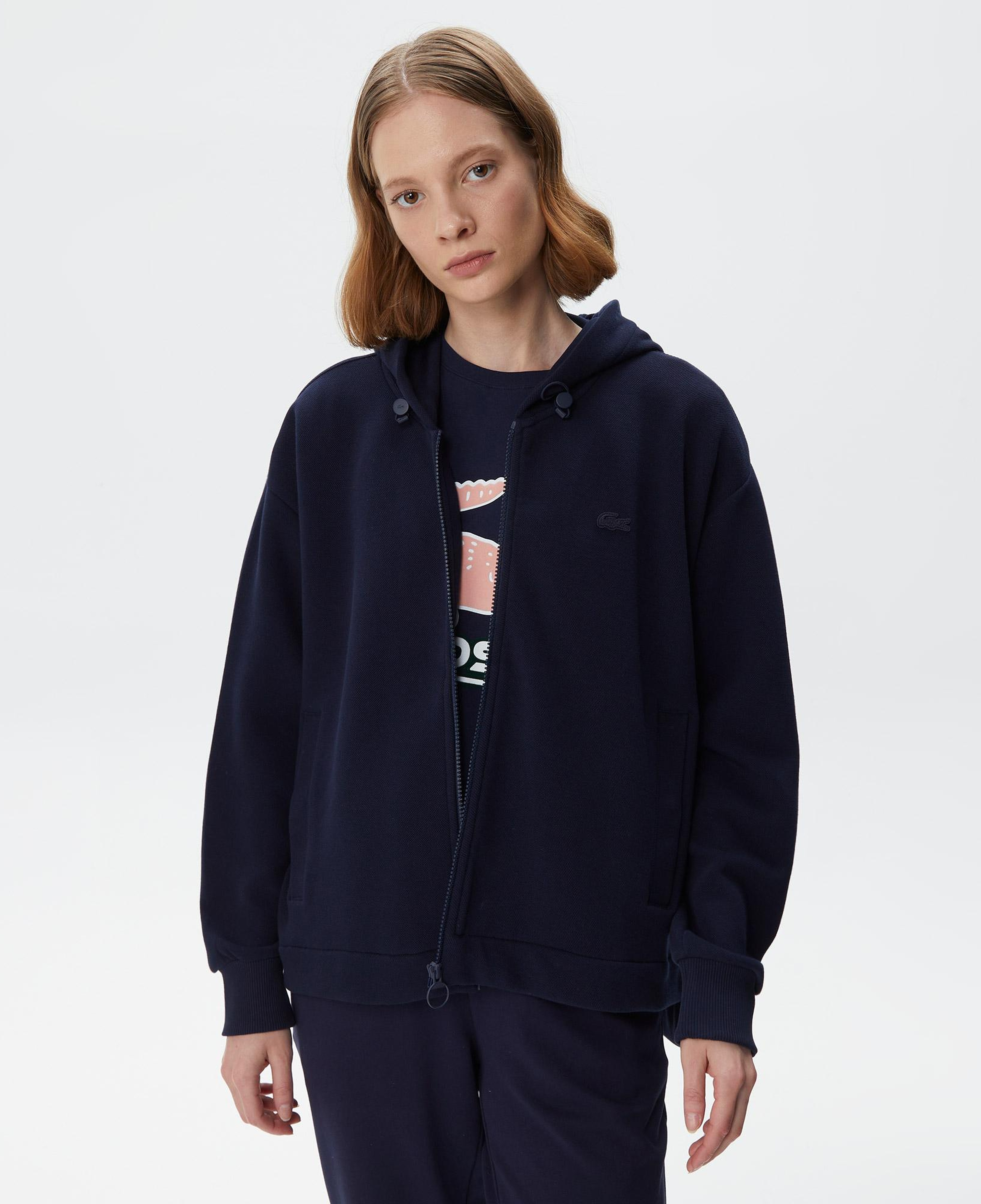 Kadın Relaxed Fit Kapüşonlu Lacivert Sweatshirt