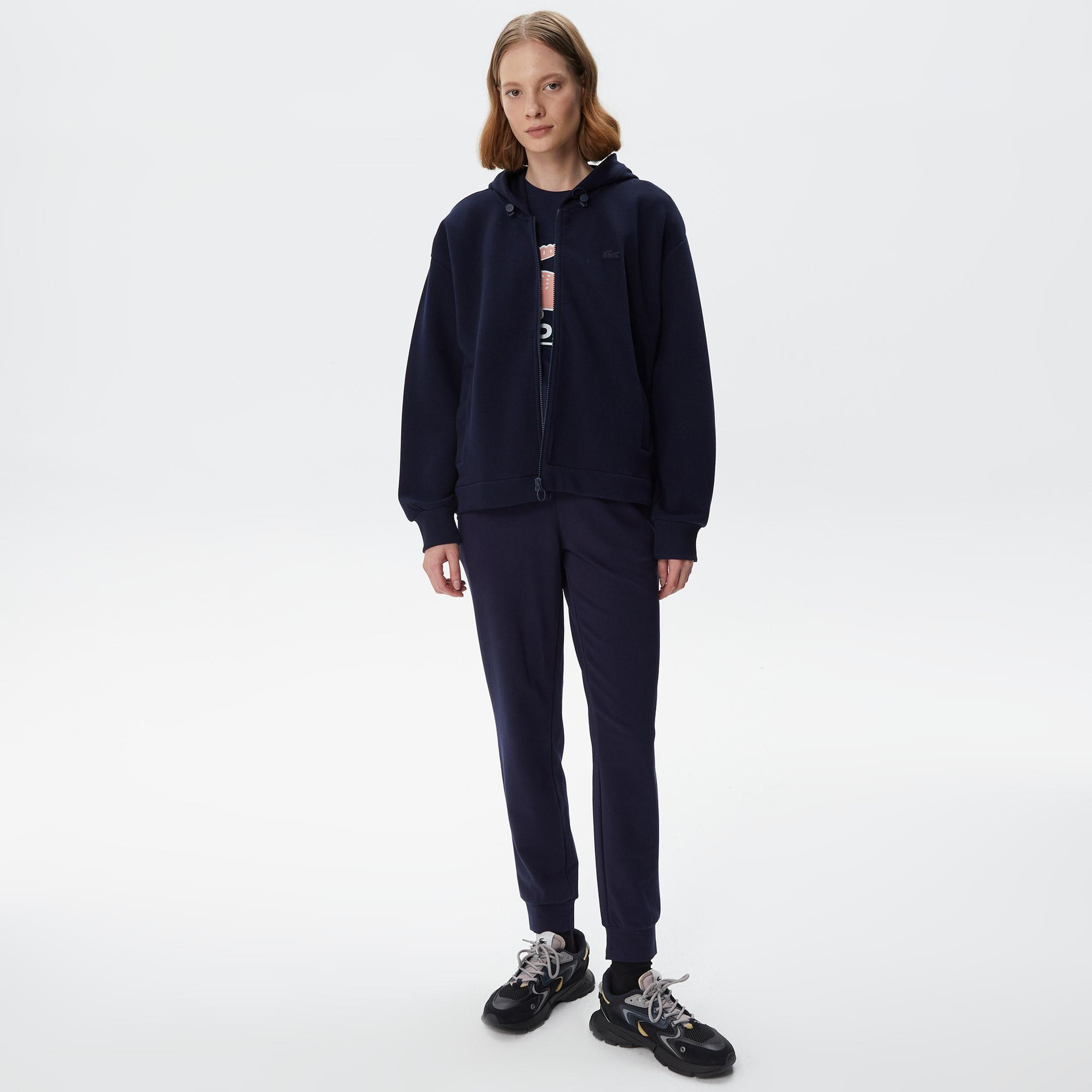 Kadın Relaxed Fit Kapüşonlu Lacivert Sweatshirt