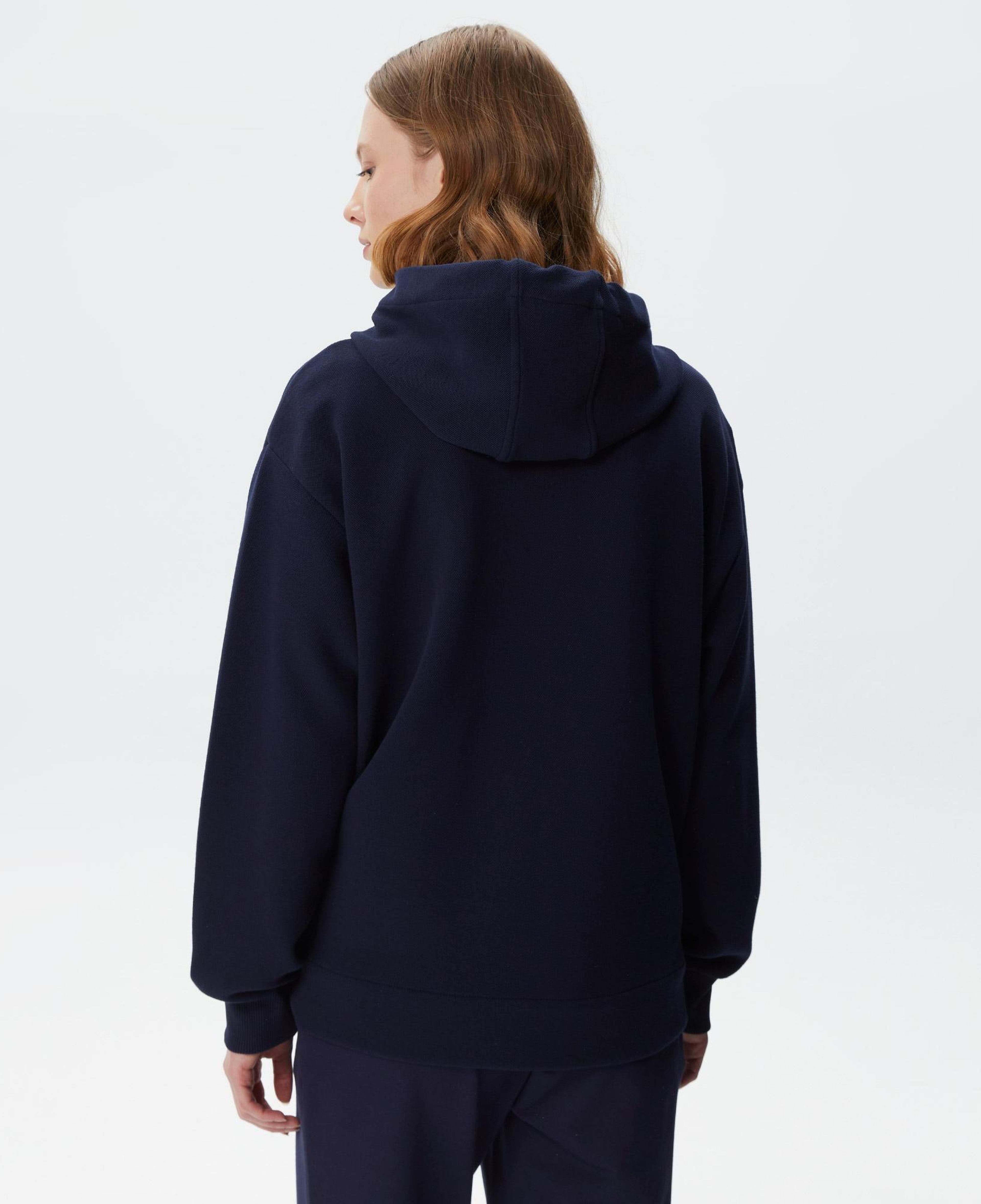 Kadın Relaxed Fit Kapüşonlu Lacivert Sweatshirt