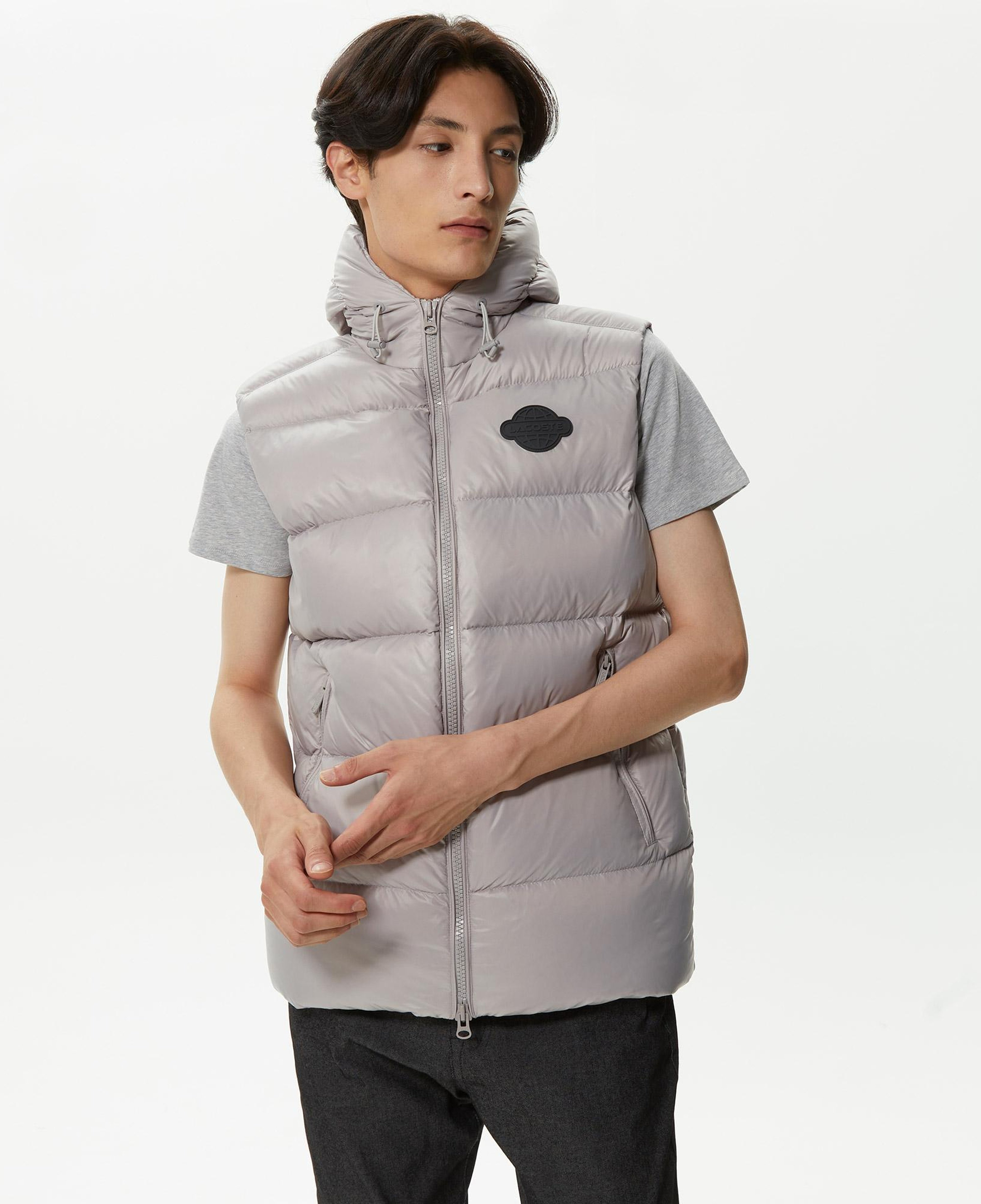 Lacoste Erkek Kapüşonlu Gri Yelek
