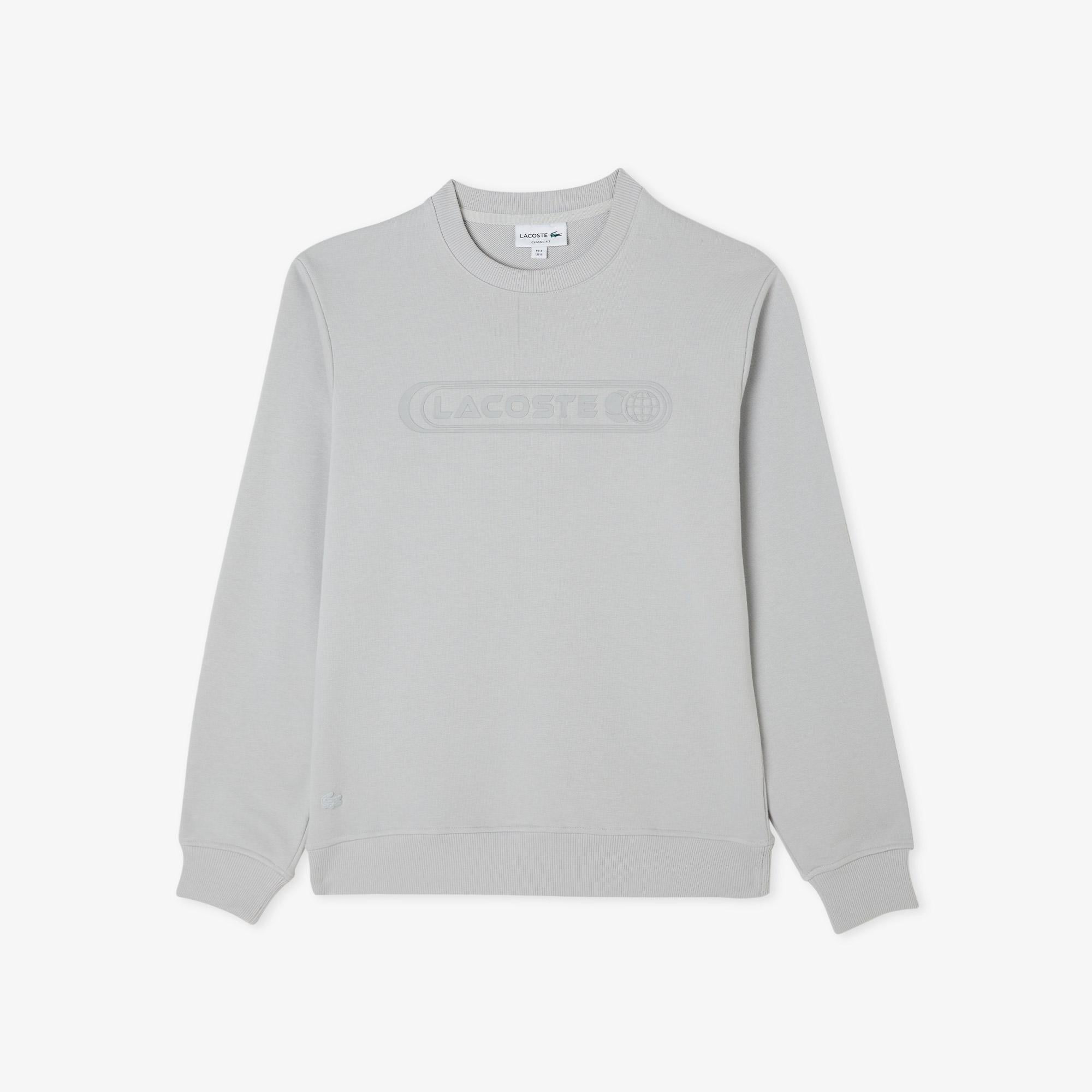 Erkek Relaxed Fit Bisiklet Yaka Baskılı Gri Sweatshirt