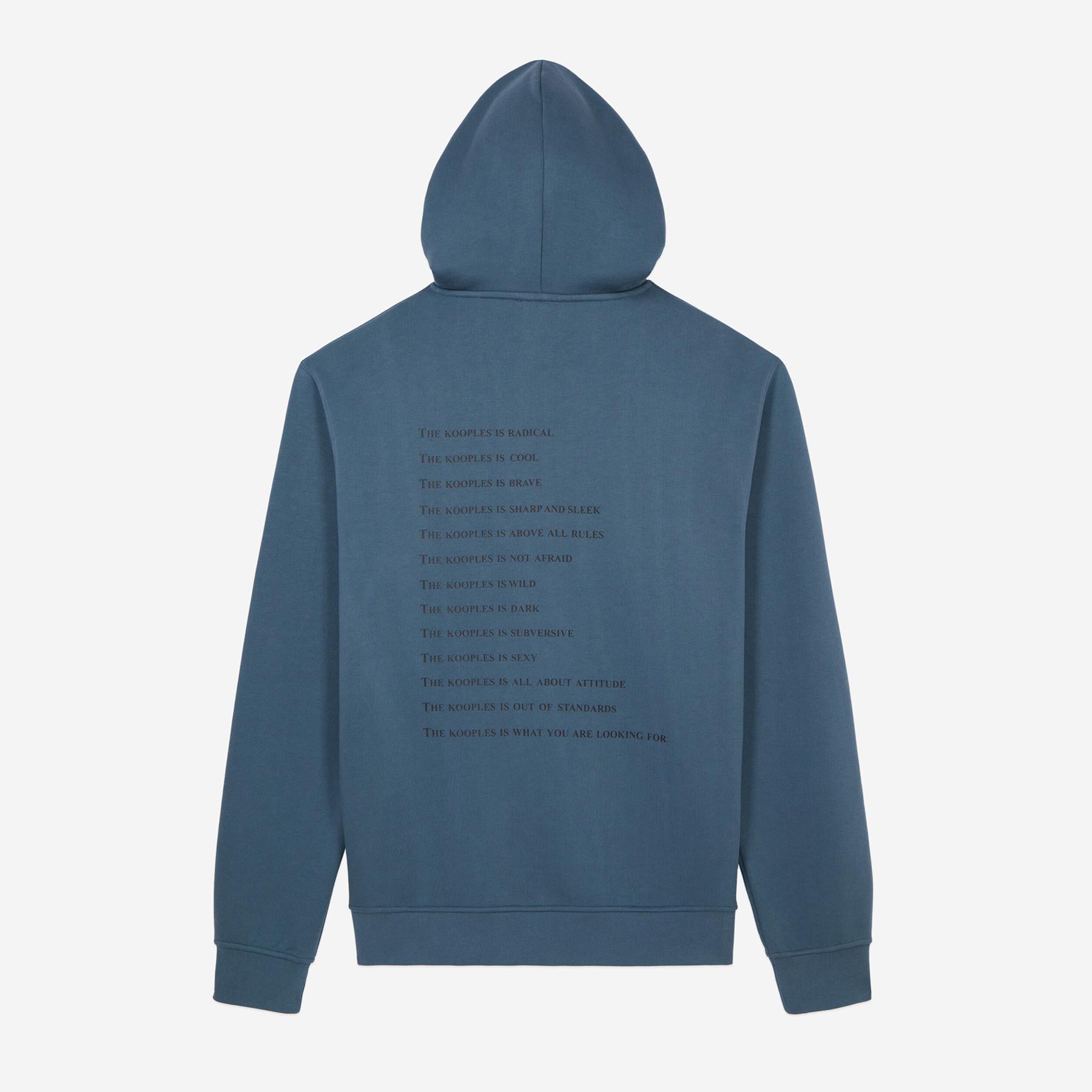 ERKEK KAPÜŞONLU MAVİ SWEATSHIRT