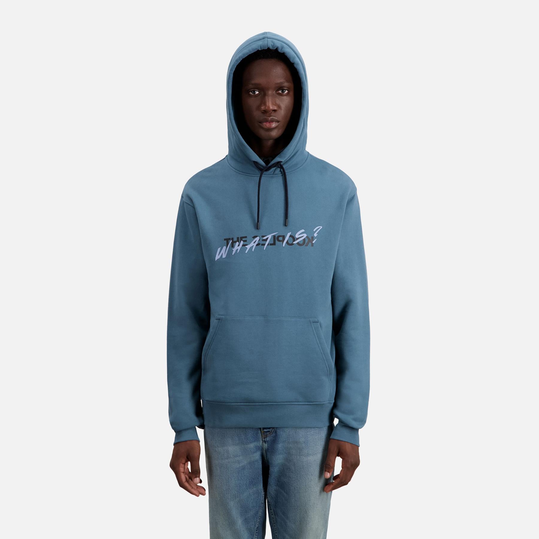 ERKEK KAPÜŞONLU MAVİ SWEATSHIRT