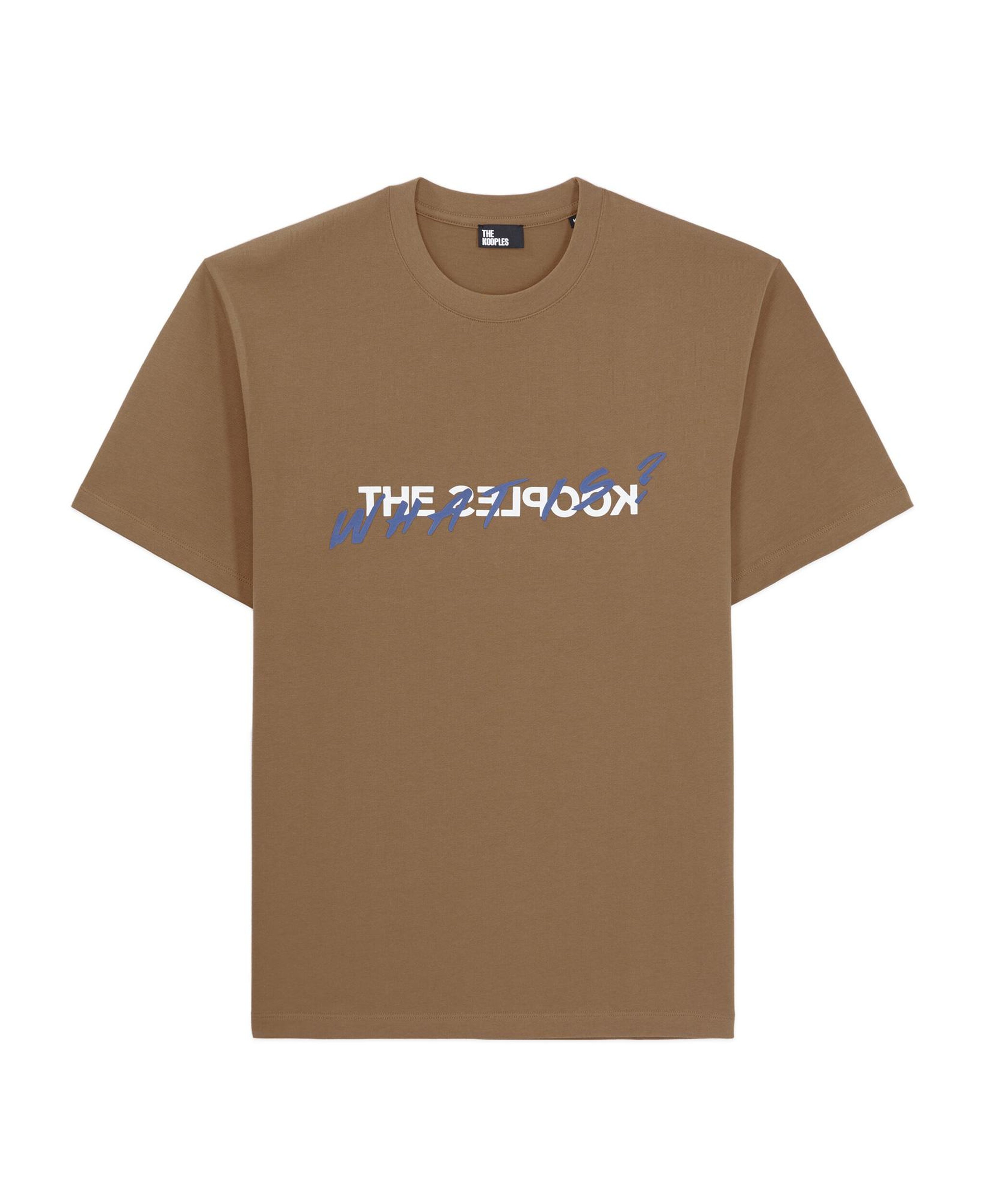 THE KOOPLES ERKEK BİSİKLET YAKA KISA KOLLU KAHVERENGİ T-SHIRT