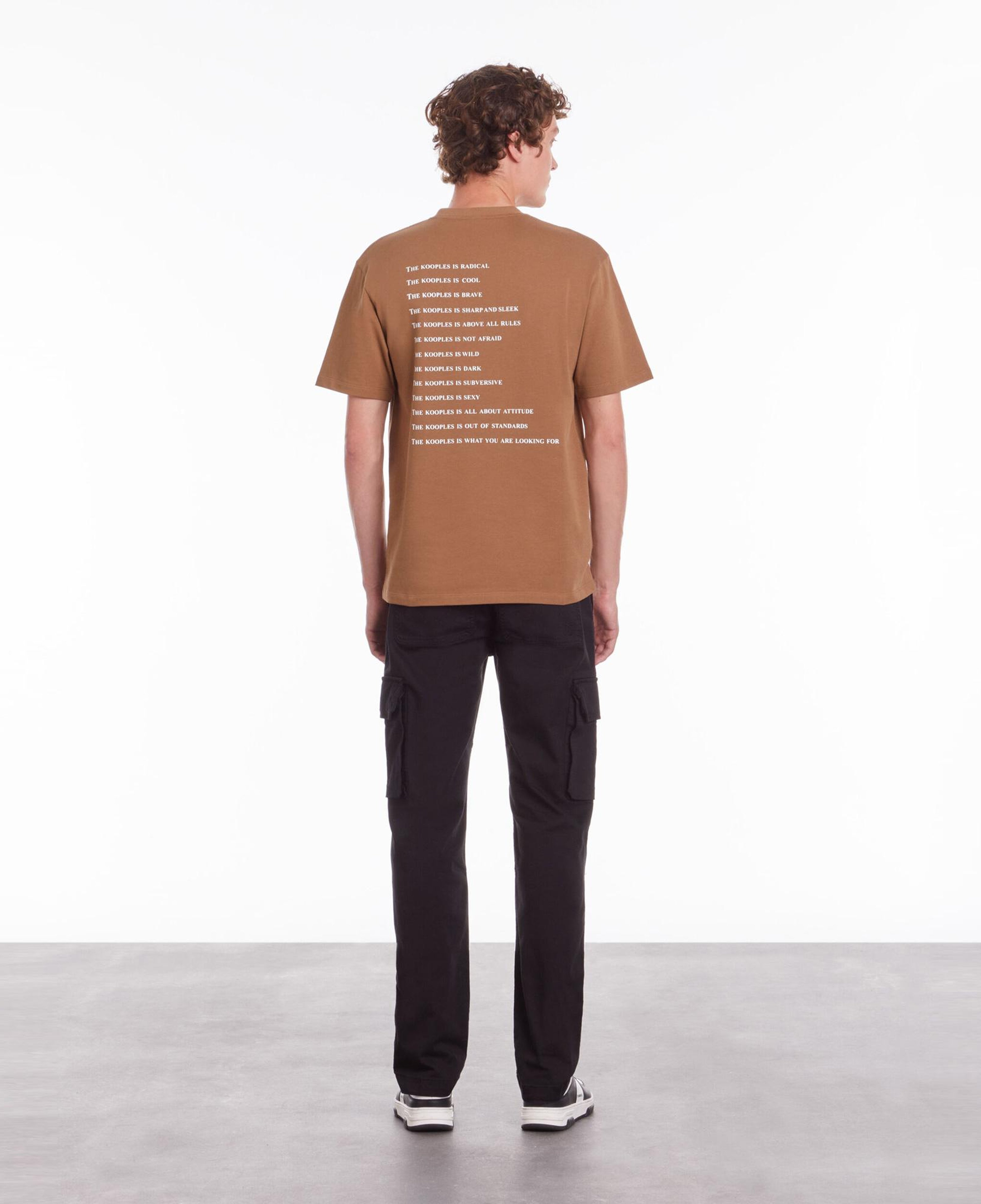 THE KOOPLES ERKEK BİSİKLET YAKA KISA KOLLU KAHVERENGİ T-SHIRT