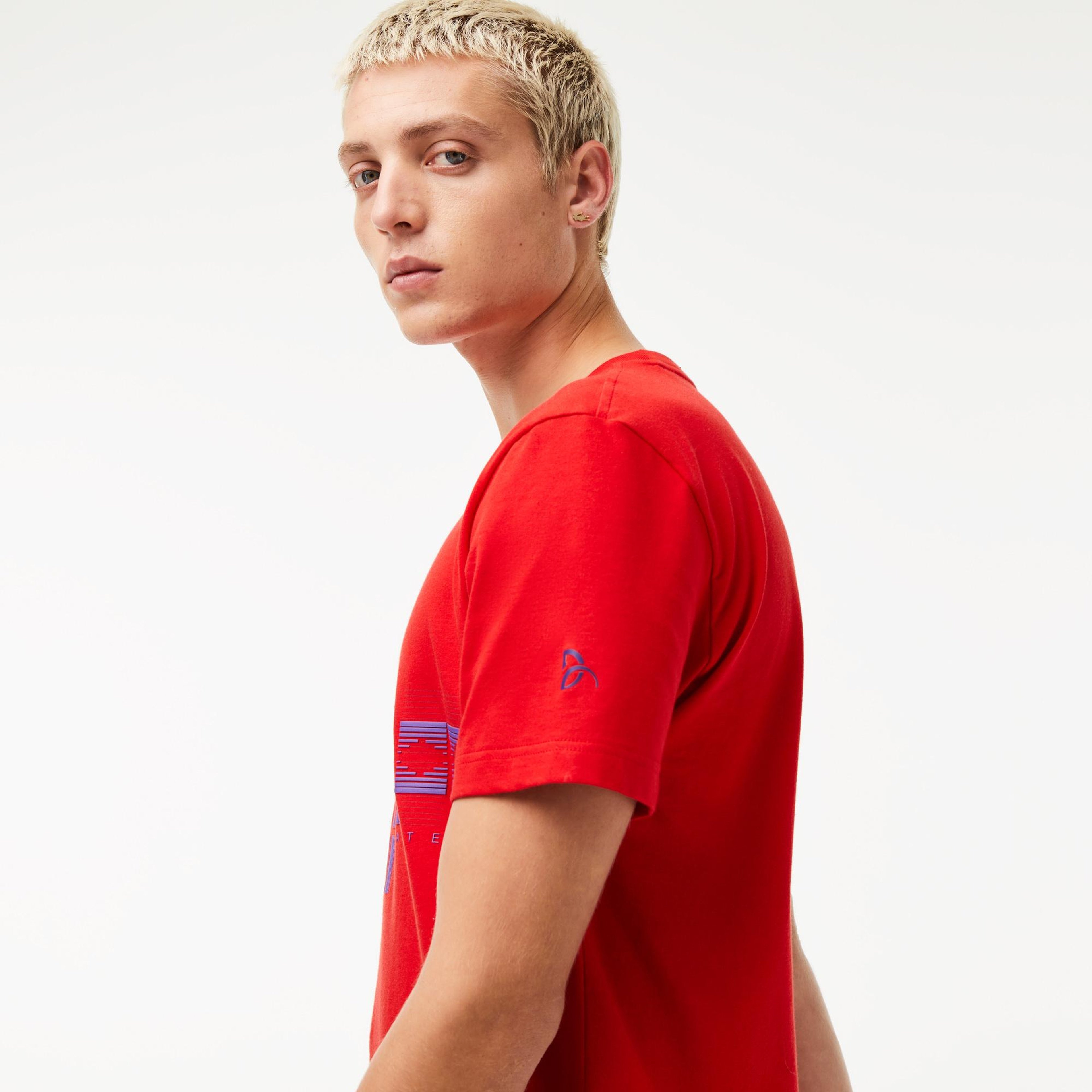 Erkek SPORT x Novak Djokovic Baskılı Kırmızı T-Shirt