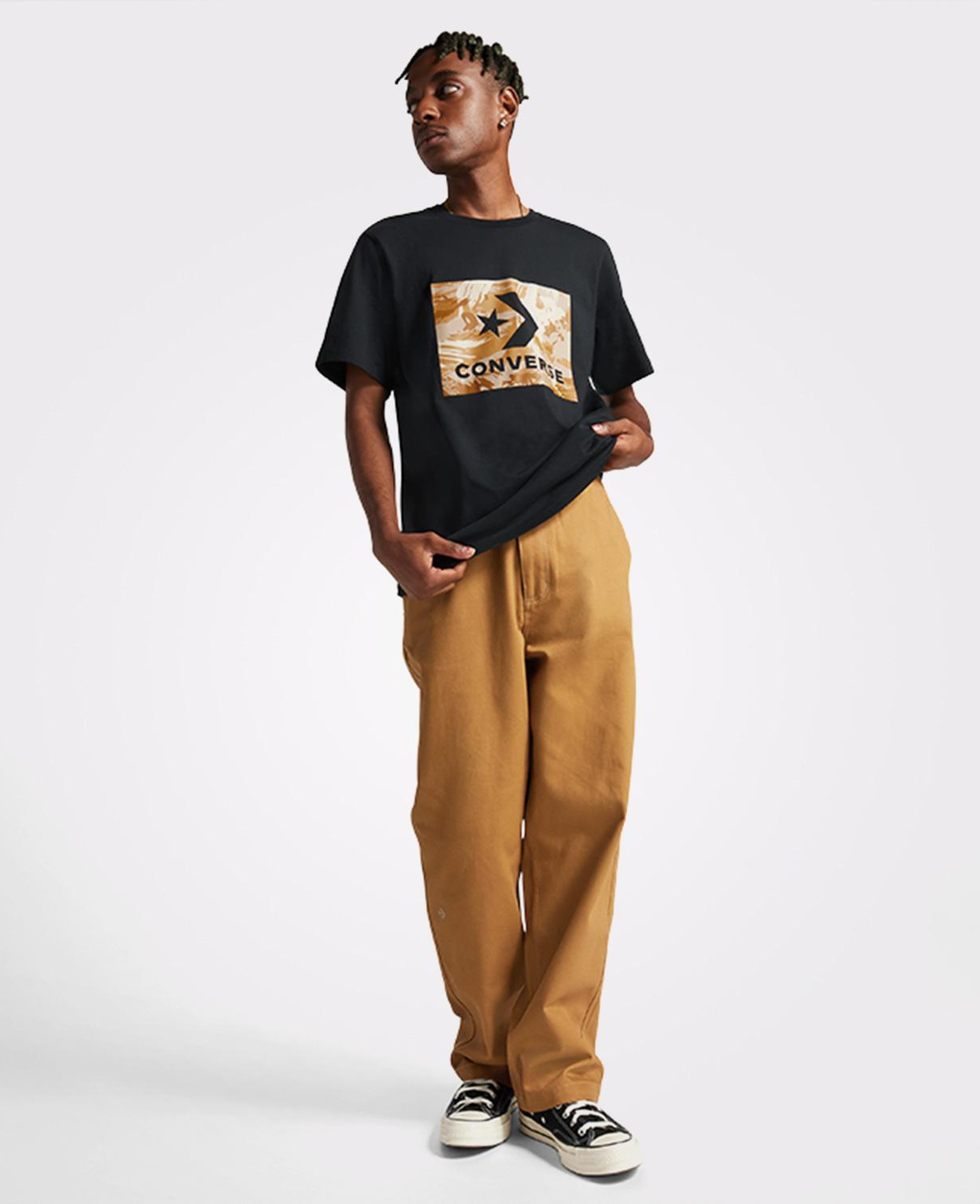 Converse Star Chevron Camo Erkek Siyah T-Shirt