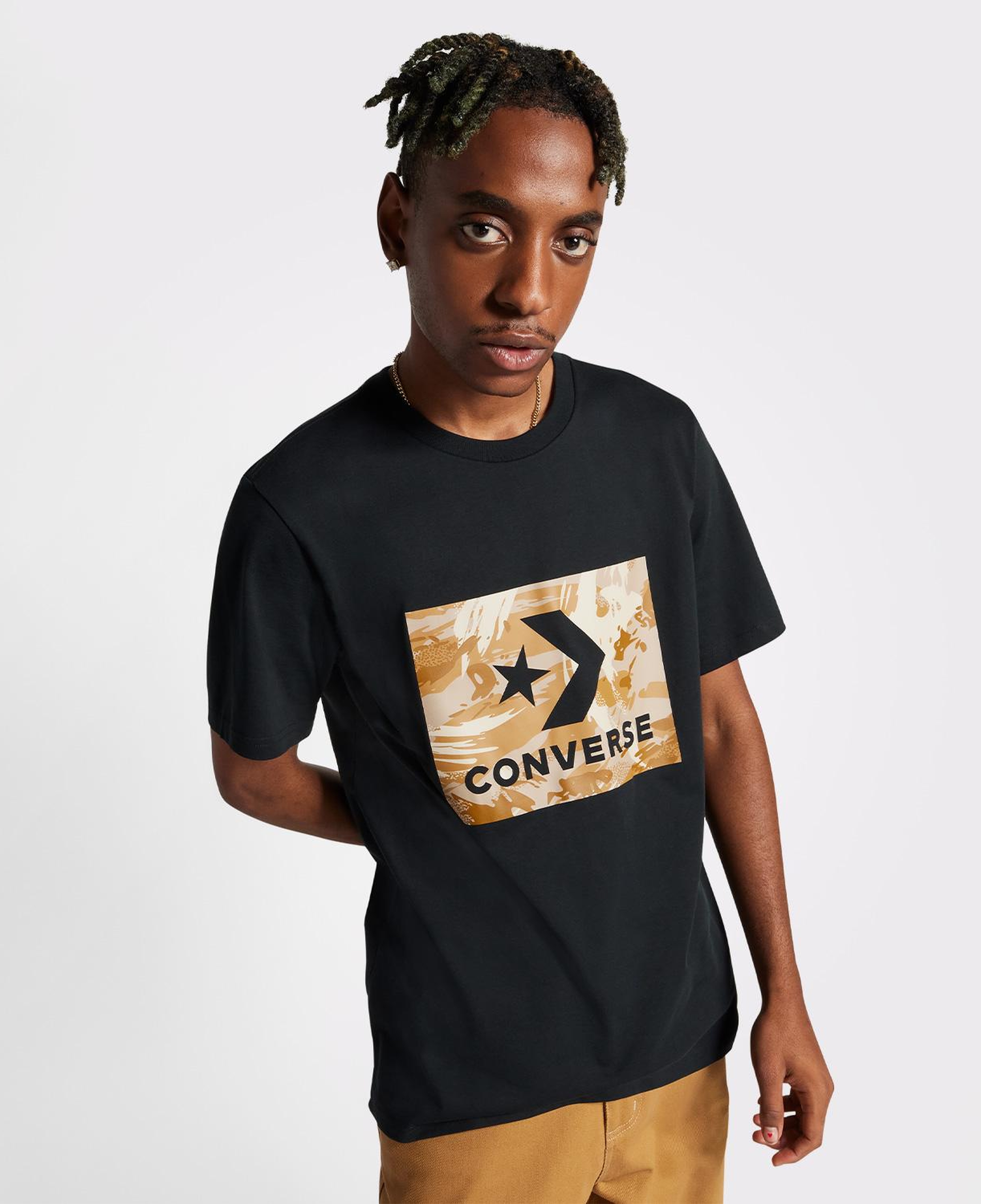 Converse Star Chevron Camo Erkek Siyah T-Shirt