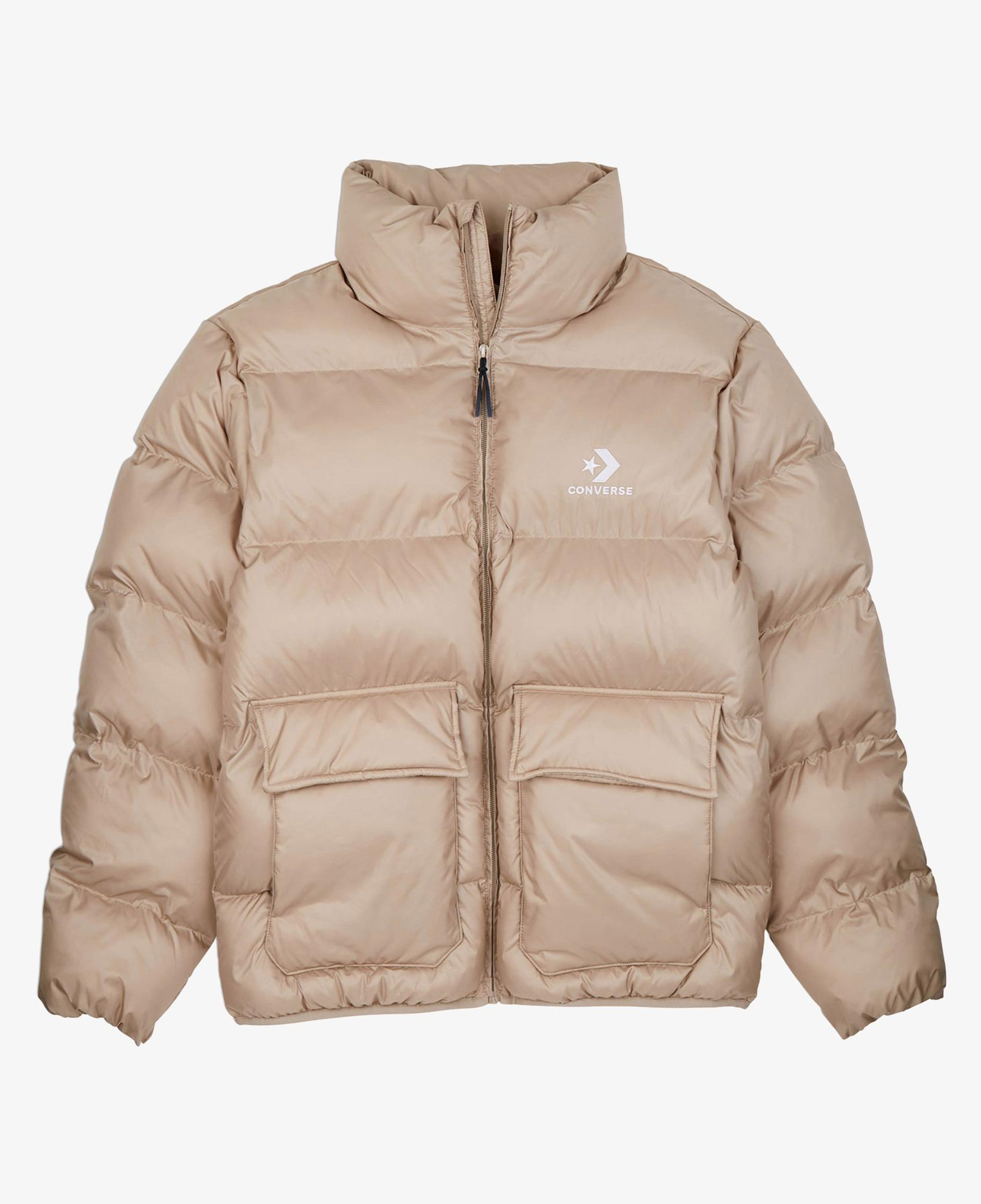 Converse Classic Patch Pocket Erkek Dik Yaka Krem Şişme Mont