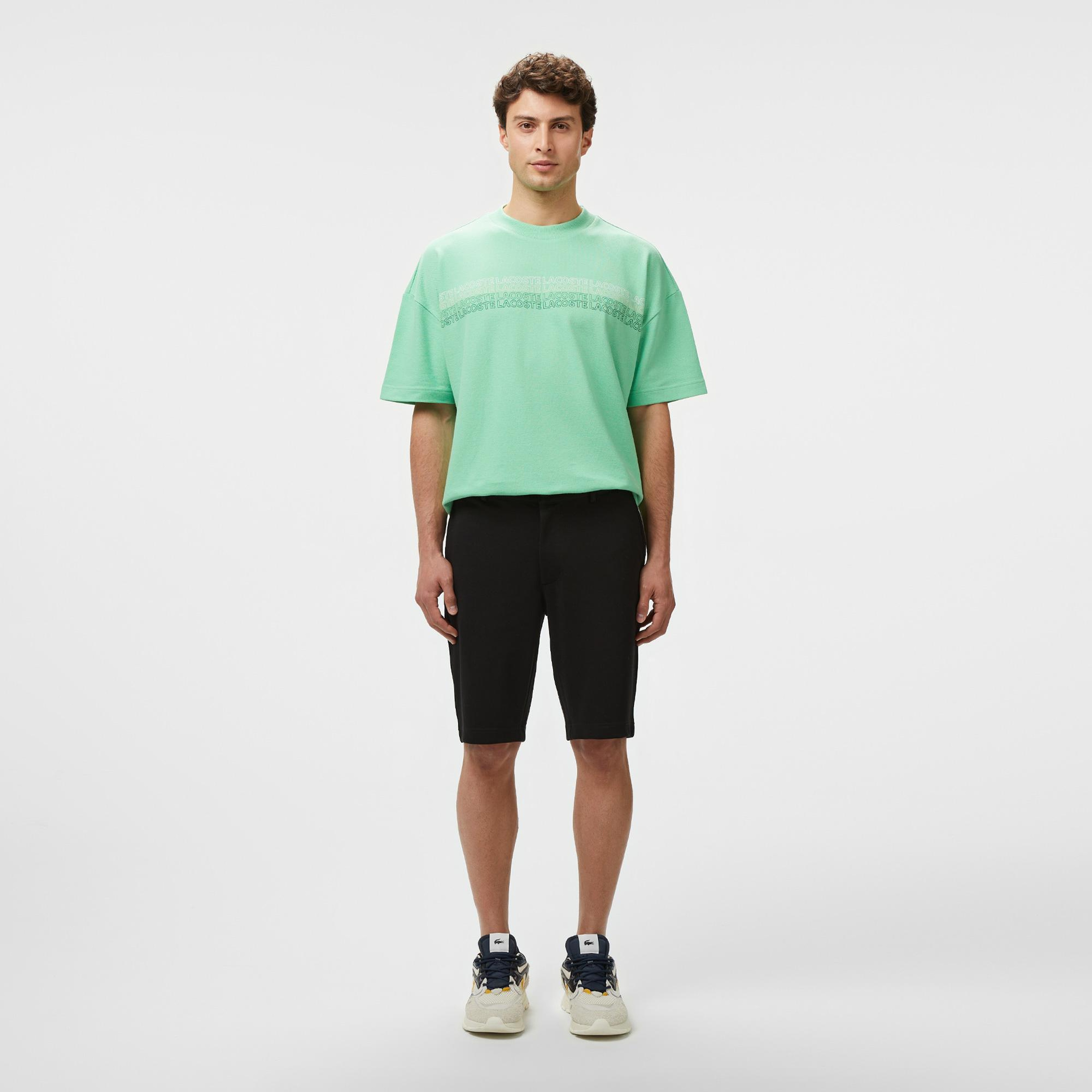 Erkek Tapered Fit Siyah Bermuda Şort