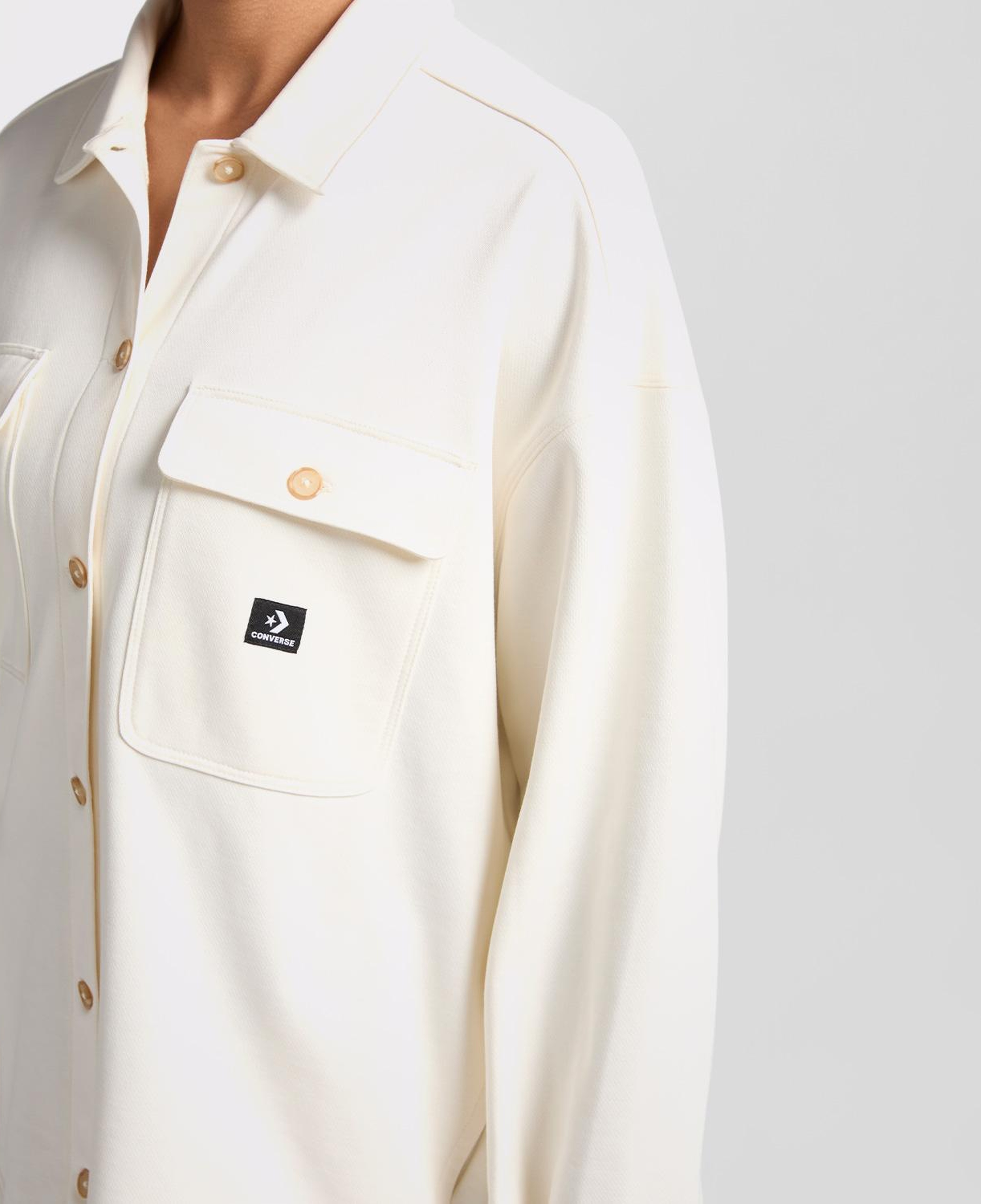 Converse Active Utility Shirt Kadın Krem Ceket