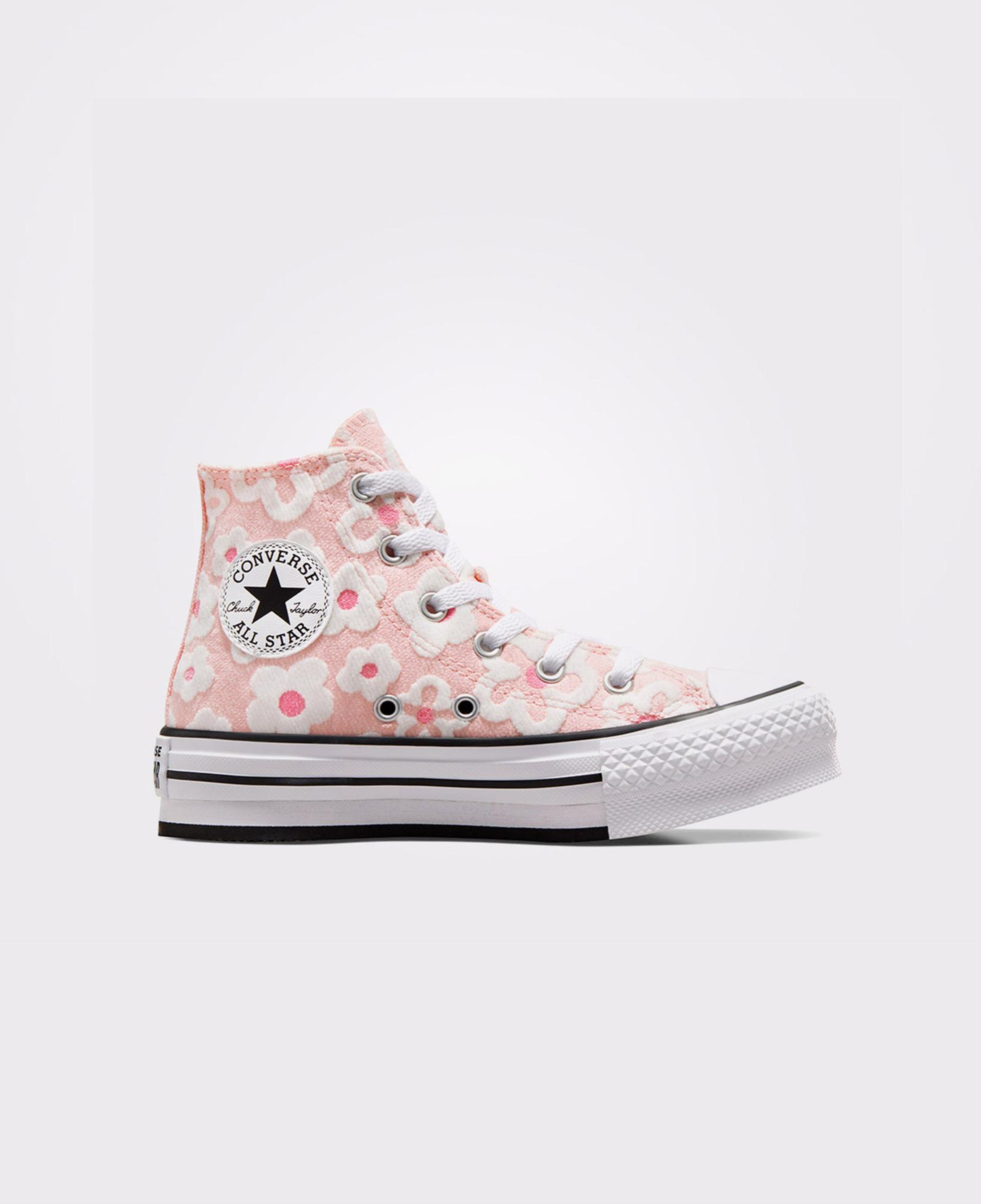 Converse Chuck Taylor All Star Lift Platform Floral Embroidery Çocuk Pembe Sneaker