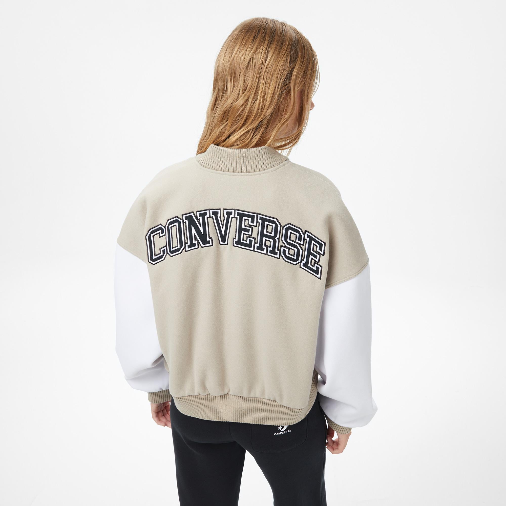 Converse Kadın Dik Yaka Bej Ceket
