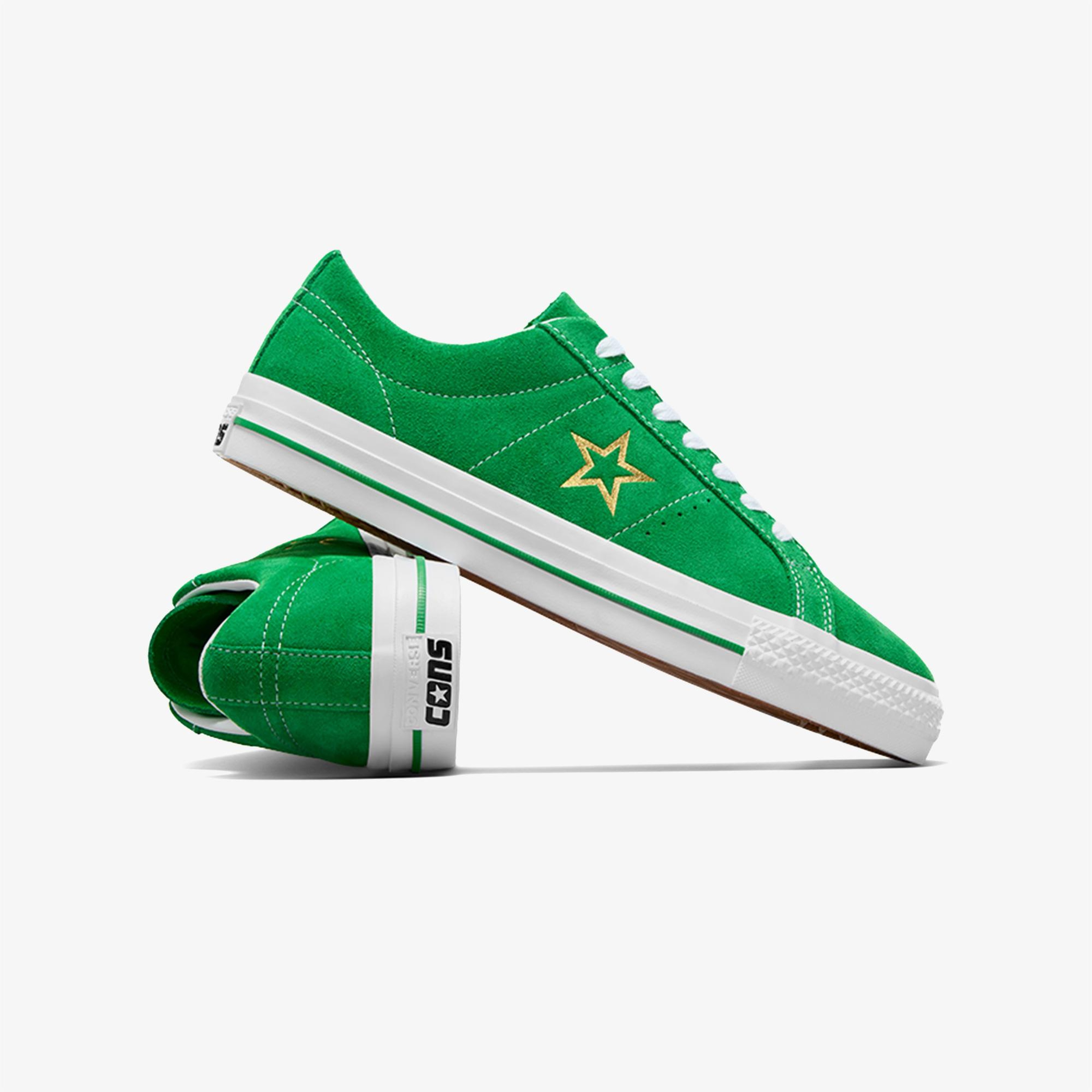 Converse Cons One Star Pro Unisex Yeşil Süet Sneaker