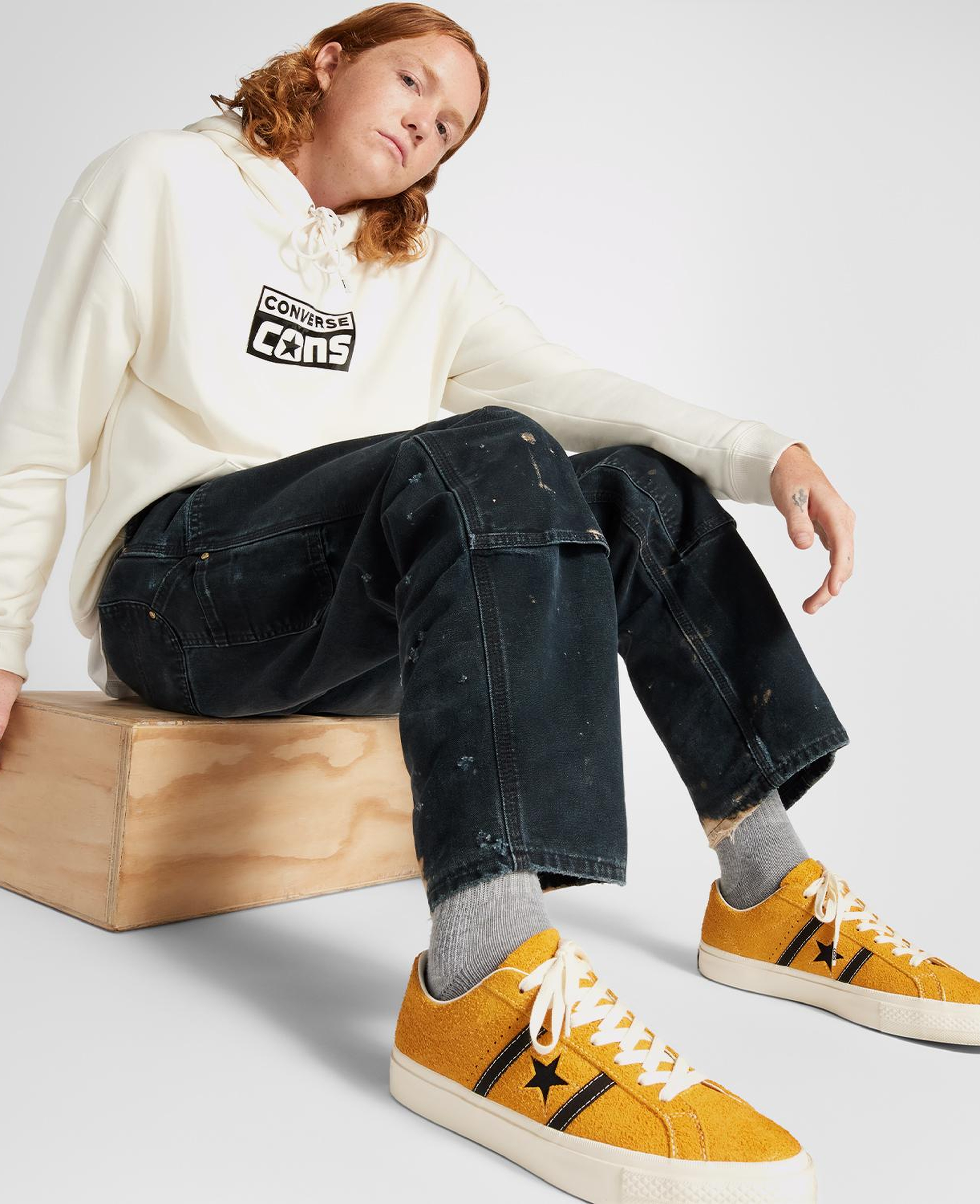 Converse One Star Academy Pro Suede Unisex Sarı Deri Sneaker