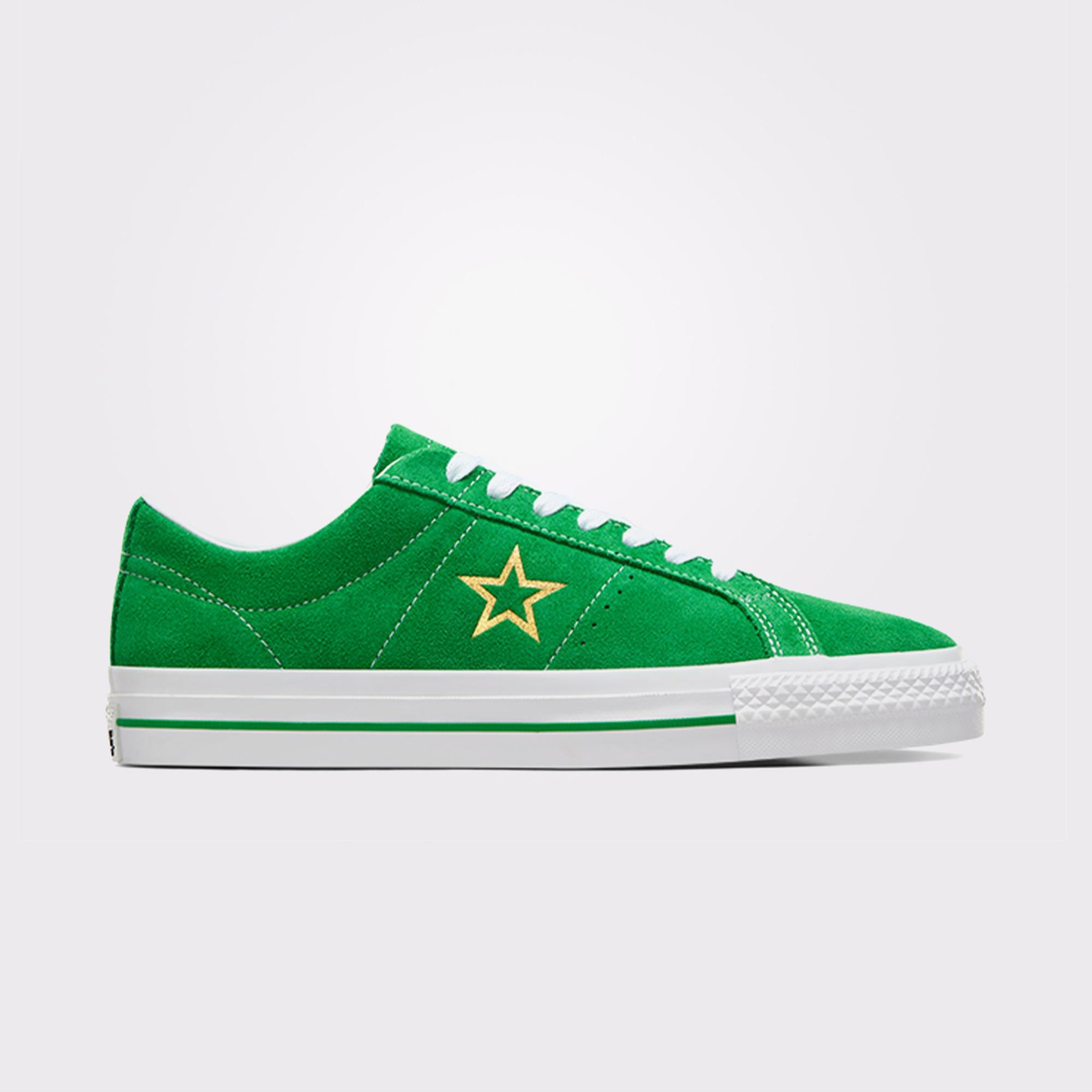 Converse Cons One Star Pro Suede Unisex Yeşil Deri Sneaker