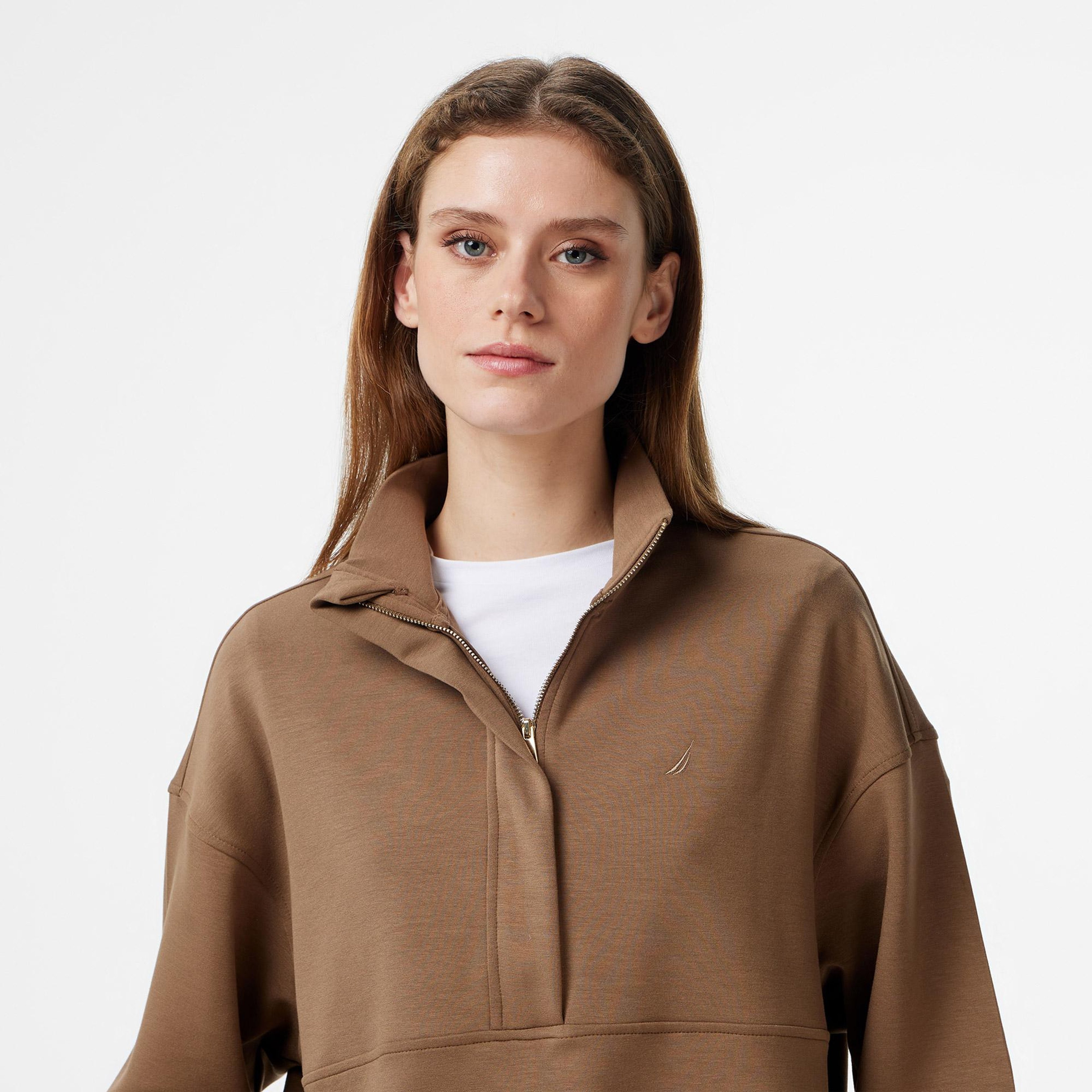 Nautica Kadın Kahverengi Regular Fit Sweatshirt