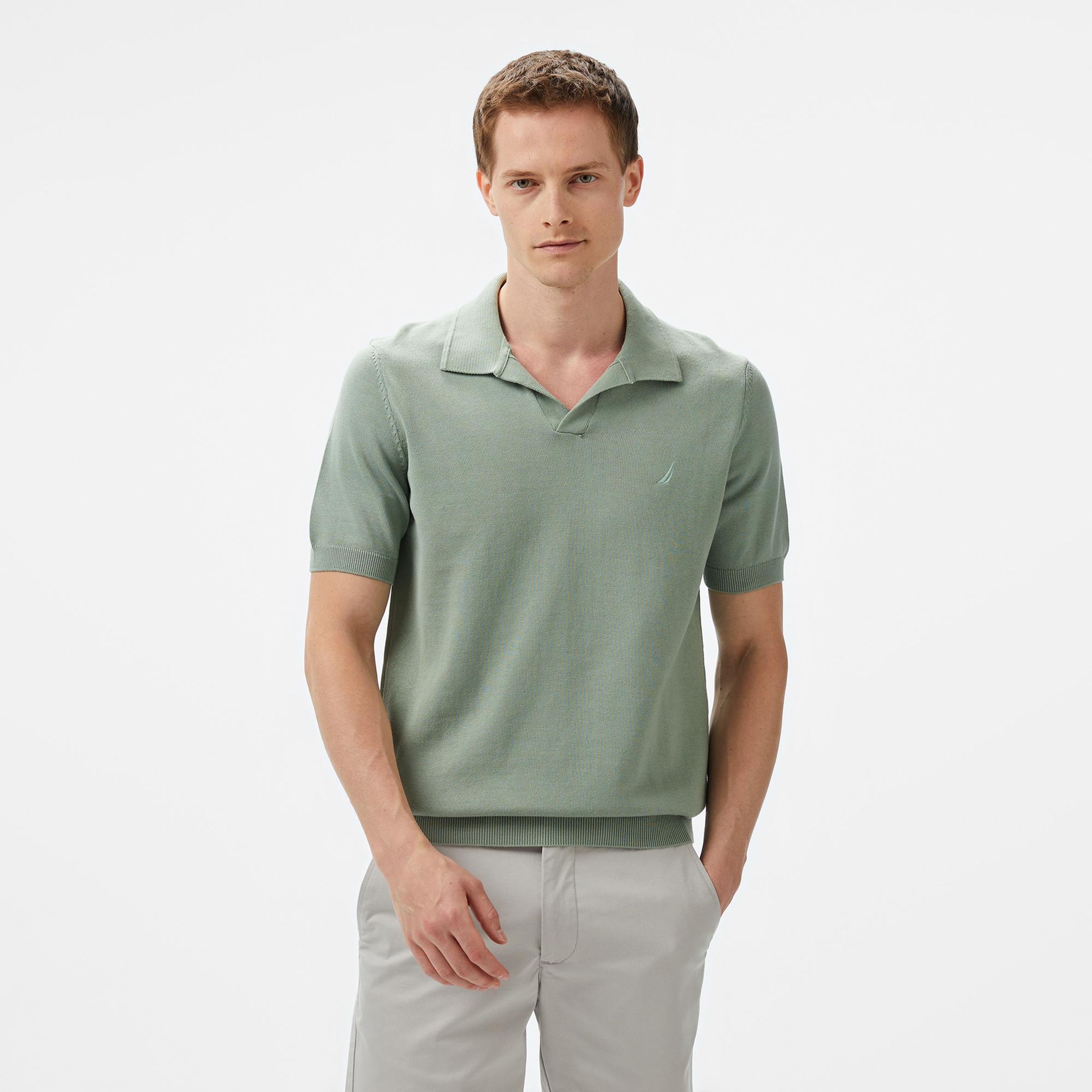 Nautica Erkek Yeşil Classic Fit Kısa Kollu Triko