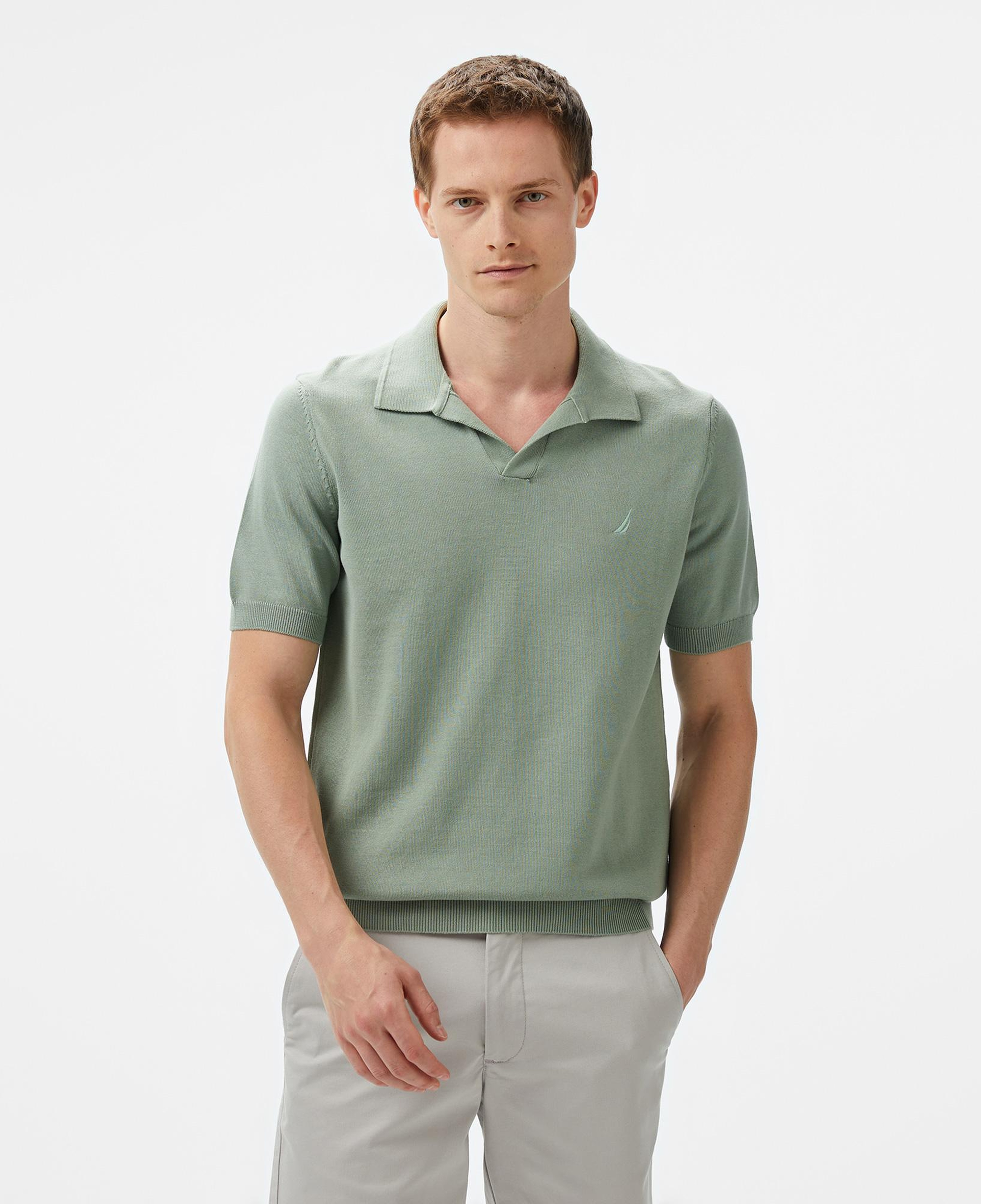Nautica Erkek Yeşil Classic Fit Kısa Kollu Triko