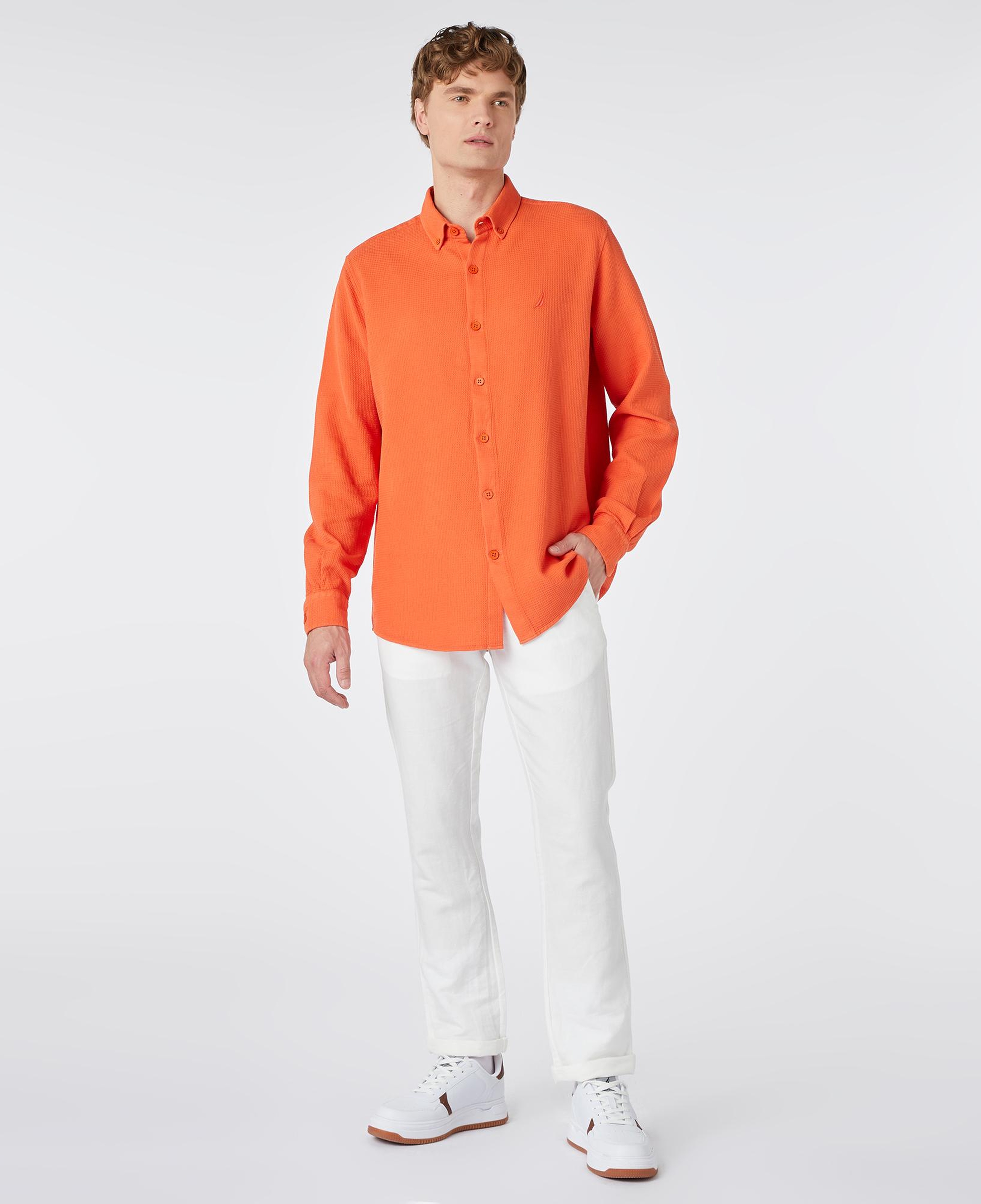 Nautica Erkek Turuncu Classic Fit Gömlek