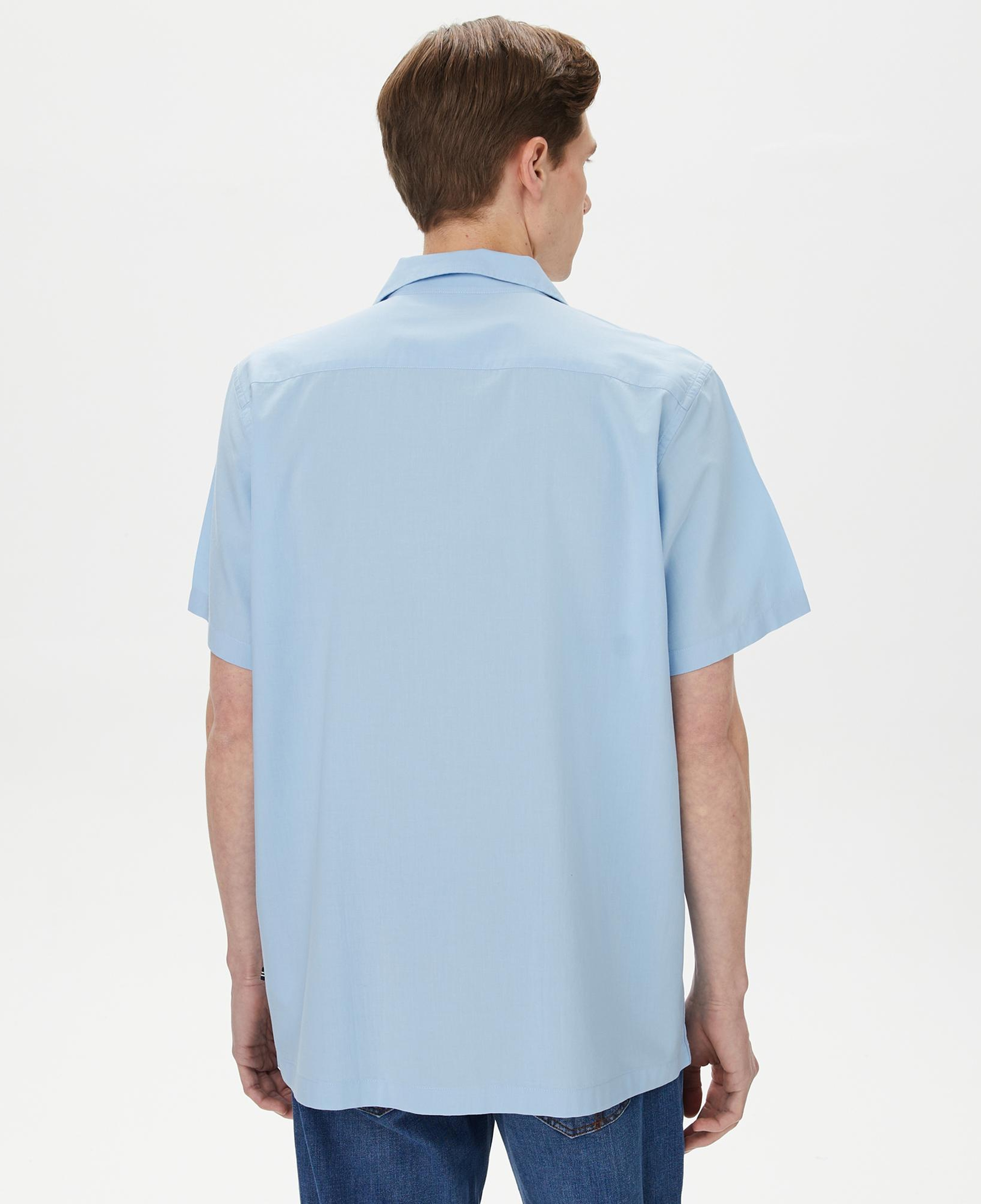 Nautica Erkek Mavi Classic Fit Kısa Kollu Modal Karışımlı Gömlek