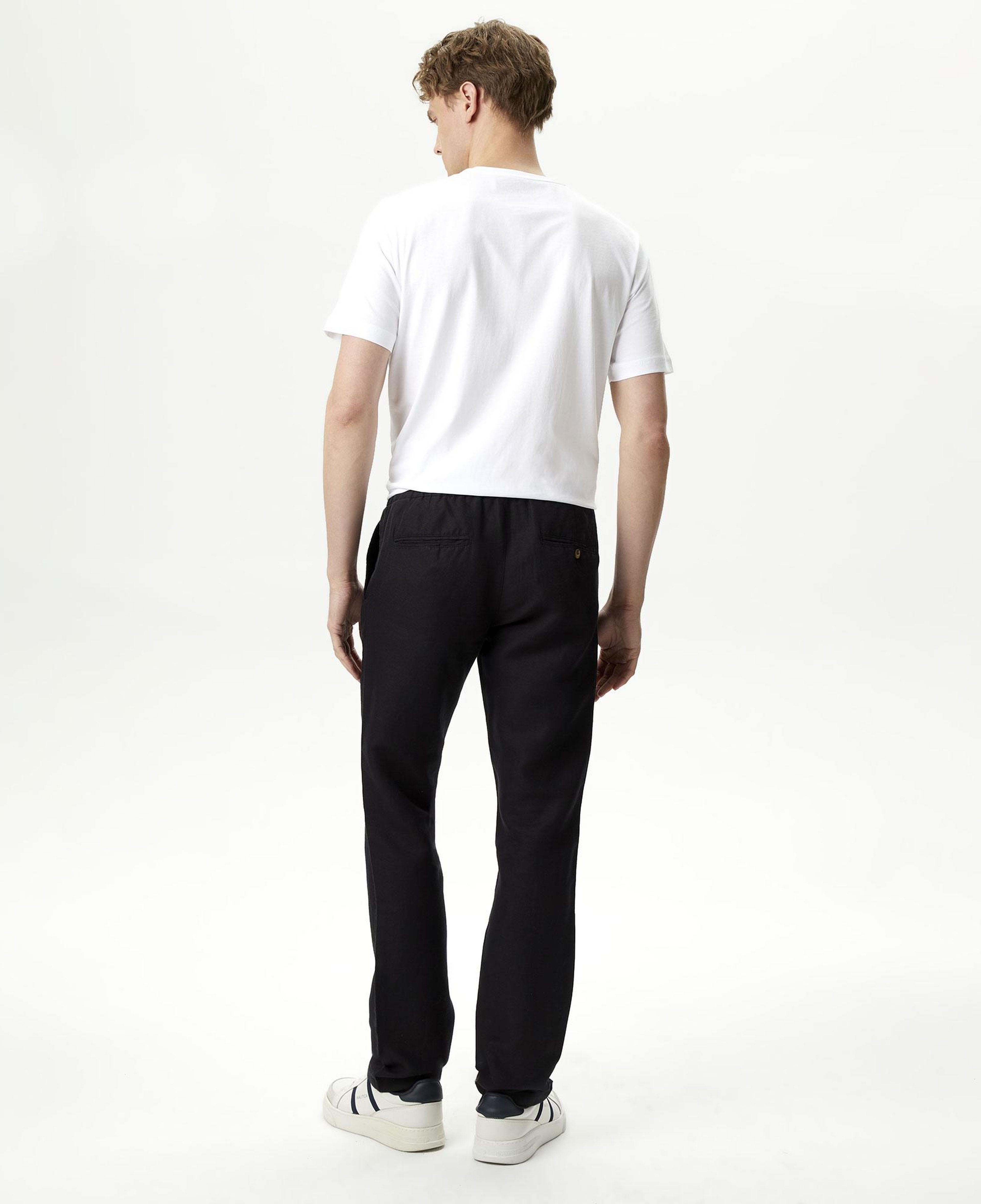 Nautica Erkek Siyah Classic Fit Keten Karışımlı Pantolon