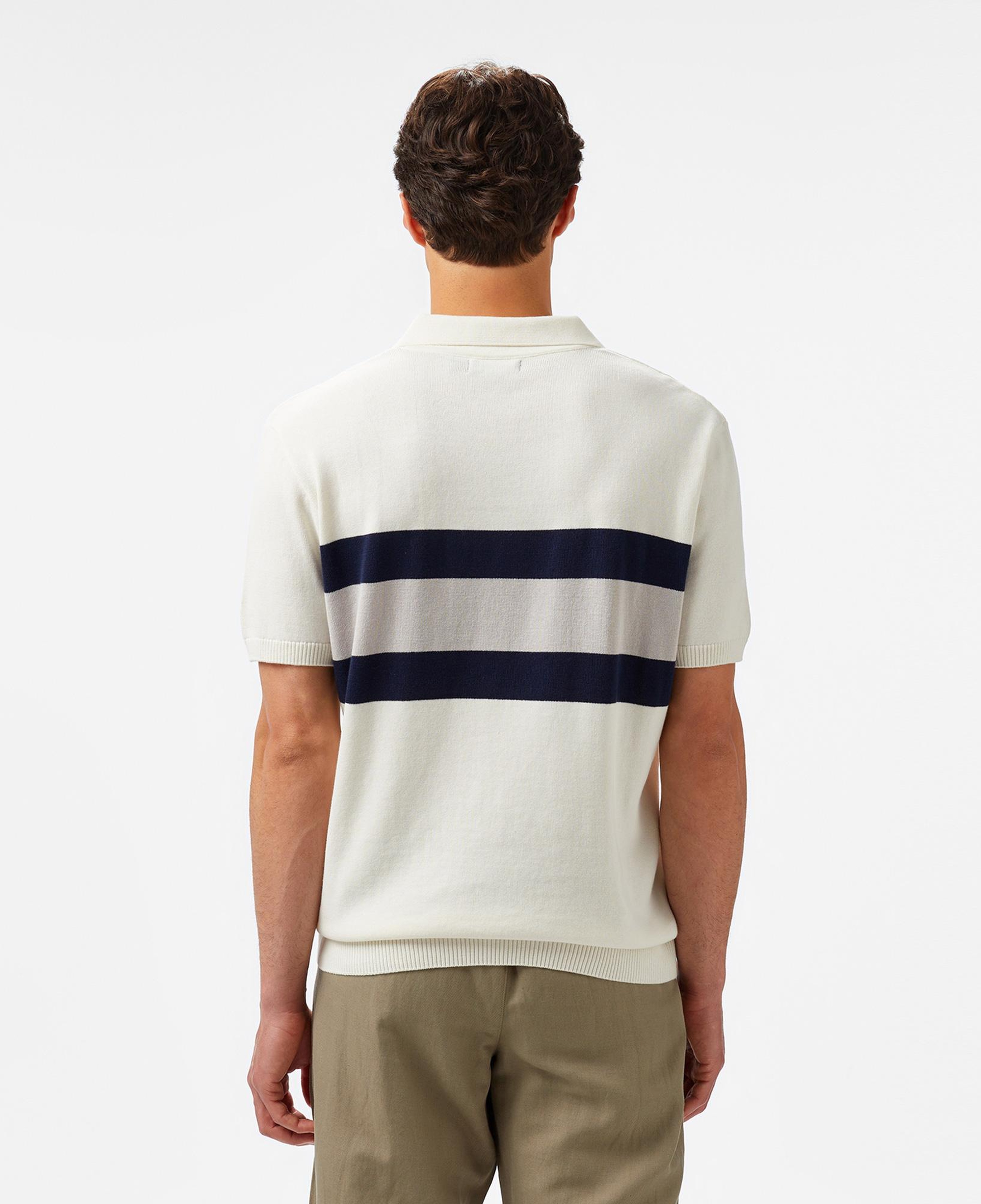 Nautica Erkek Krem Classic Fit Kısa Kollu Çizgili Triko
