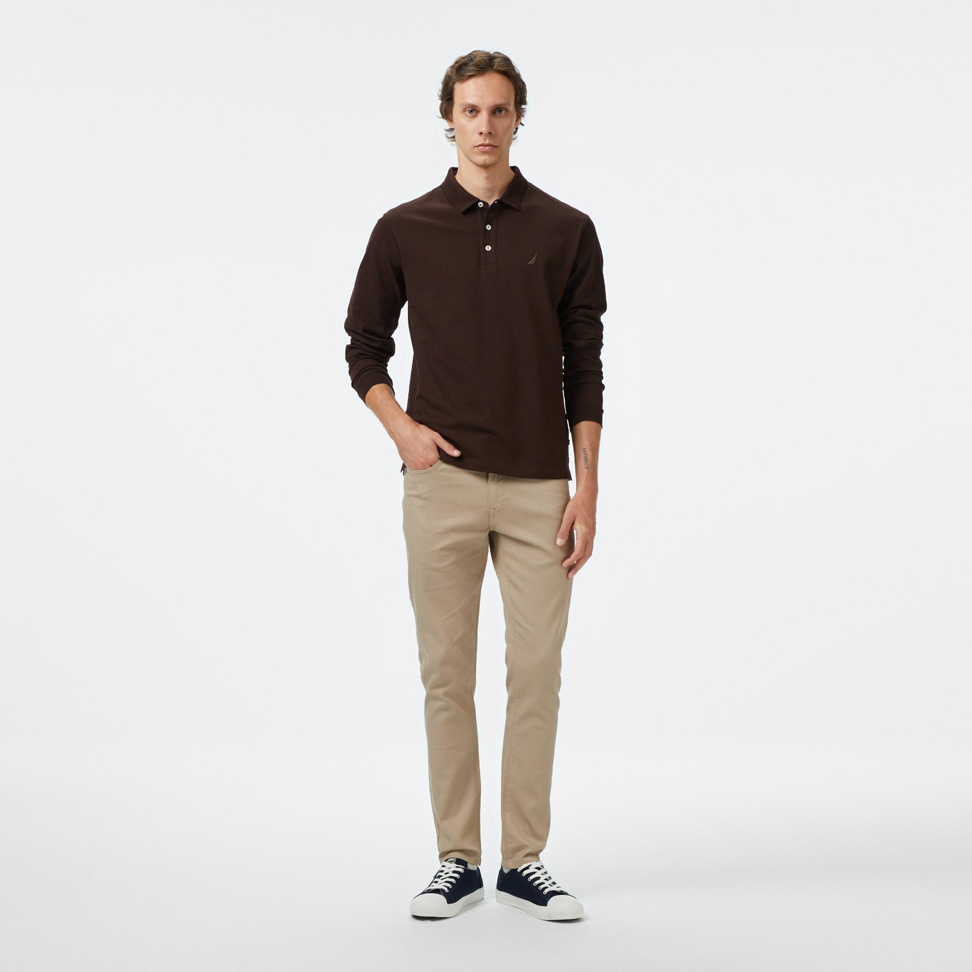 Nautica Erkek Kahverengi Classic Fit Polo
