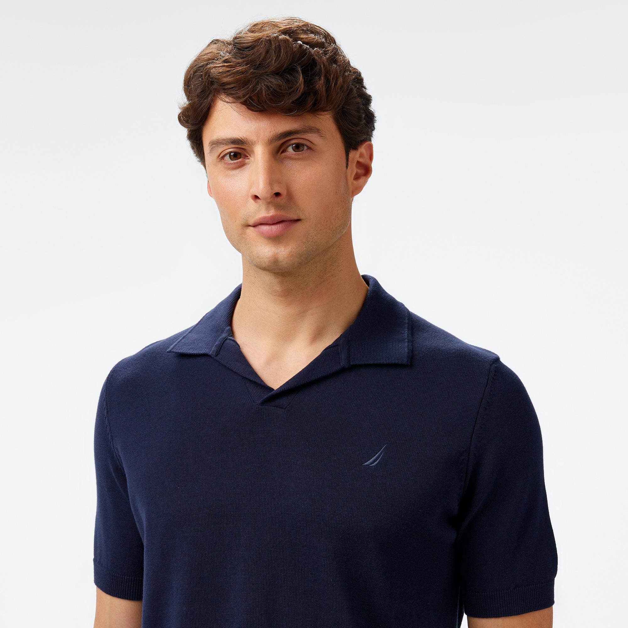 Nautica Erkek Lacivert Classic Fit Kısa Kollu Triko