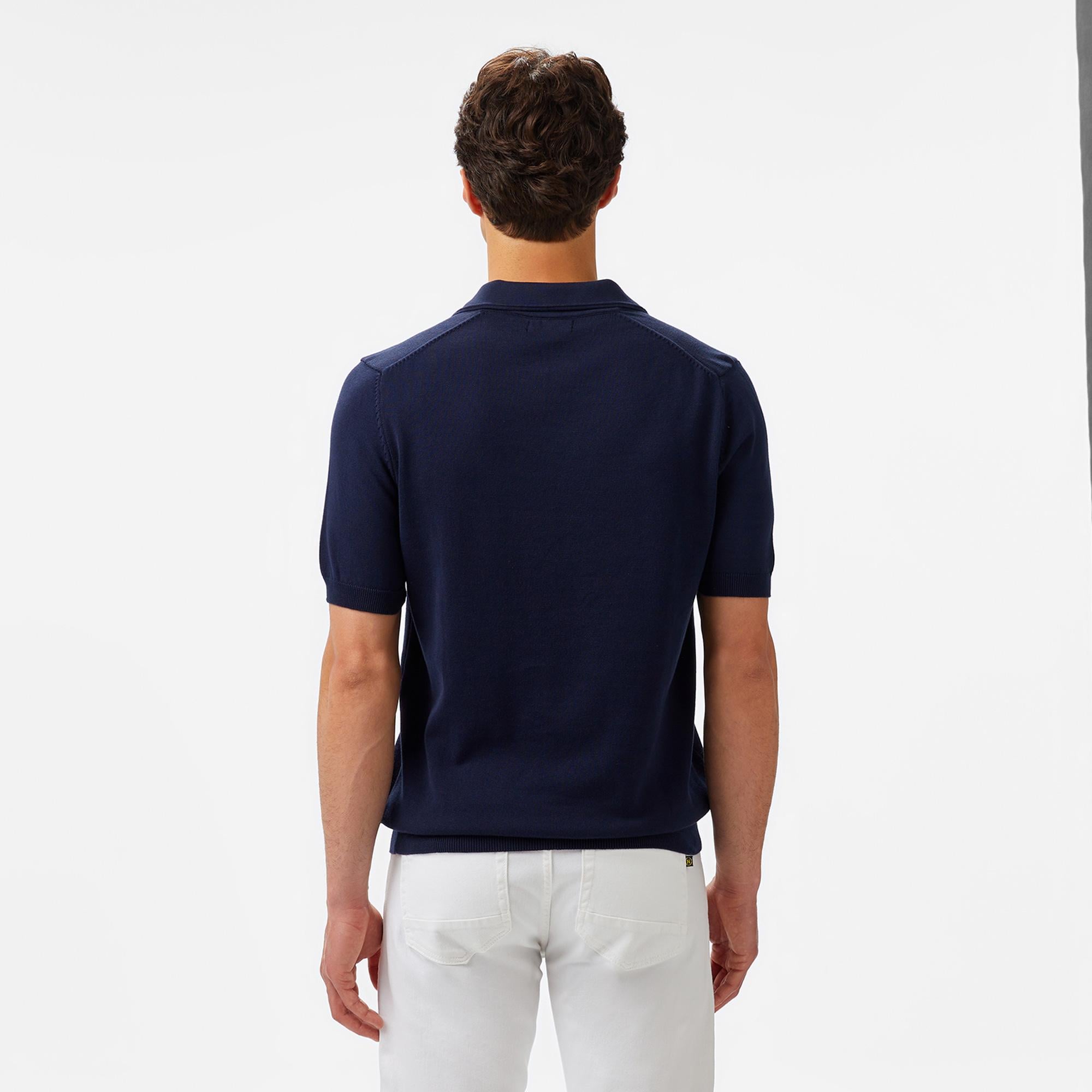 Nautica Erkek Lacivert Classic Fit Kısa Kollu Triko